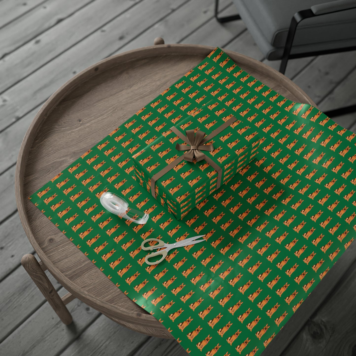 German Shepherd Green Wrapping Paper - Finleys Online