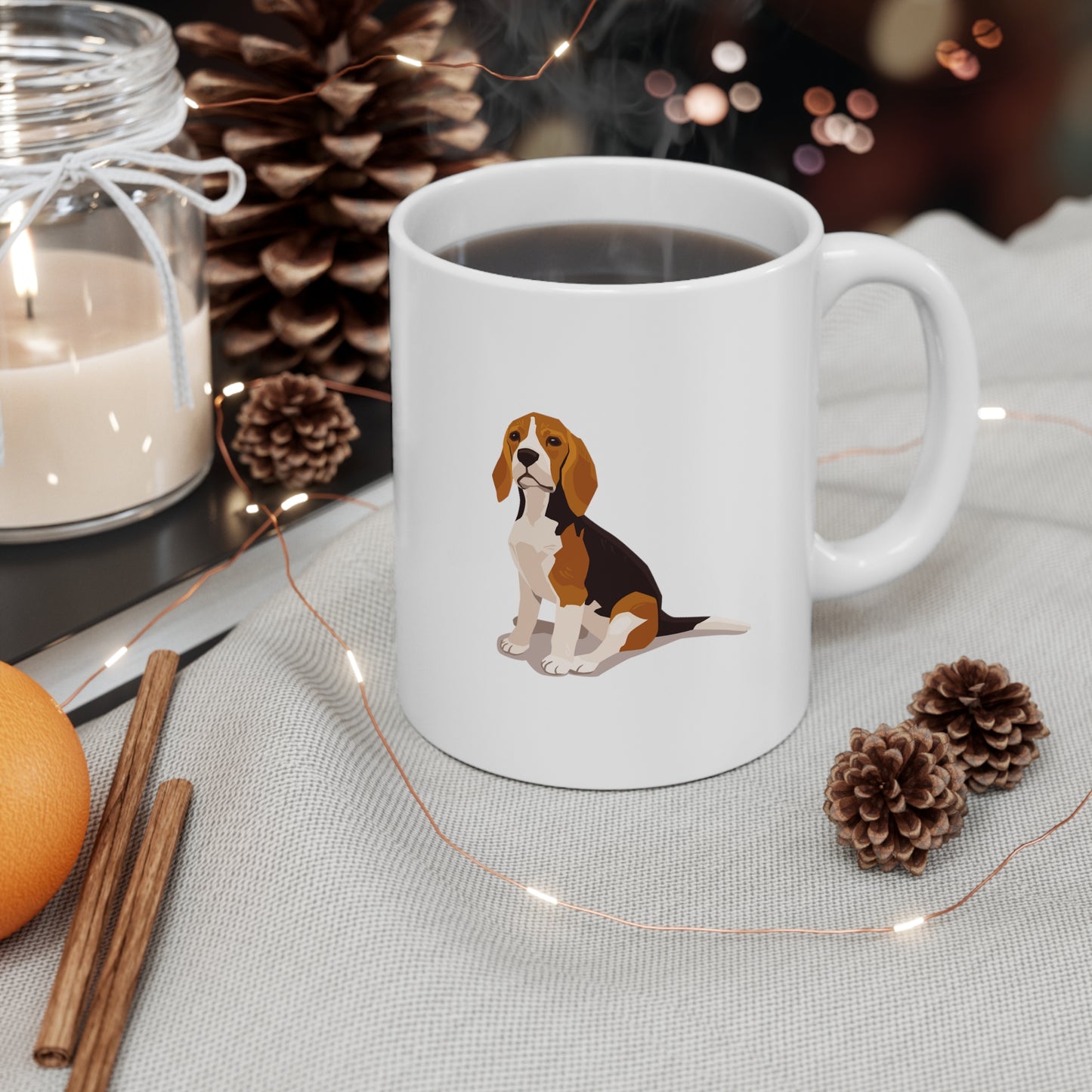 I Heart Beagles - Ceramic Mug 11oz - Sitting Beagle - Finleys Online