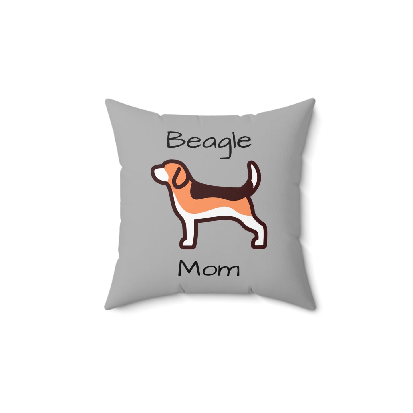 Beagle Mom Spun Polyester Square Pillow - Grey - Finleys Online