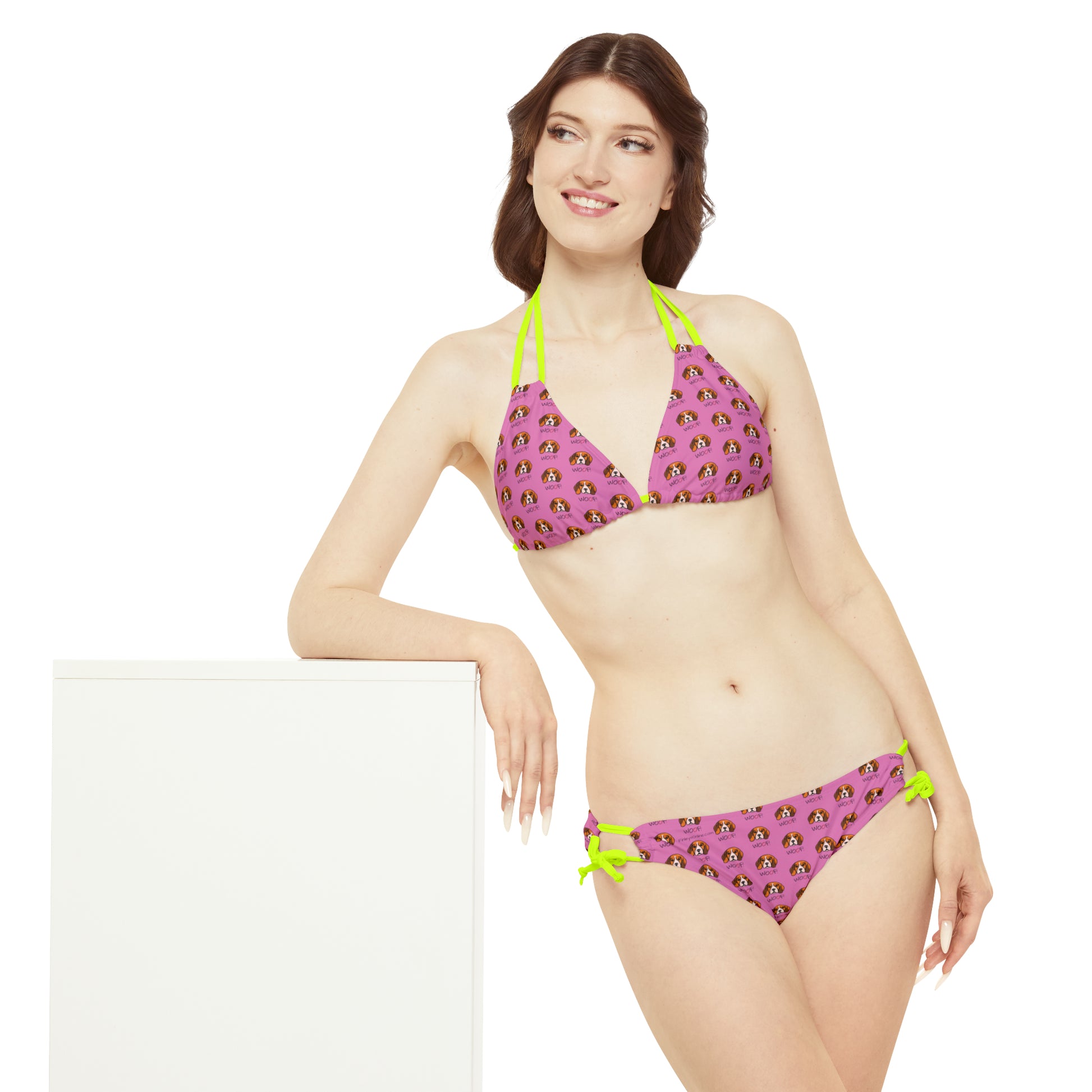 Beagle Woof! Strappy Bikini Set - Pink - Finleys Online