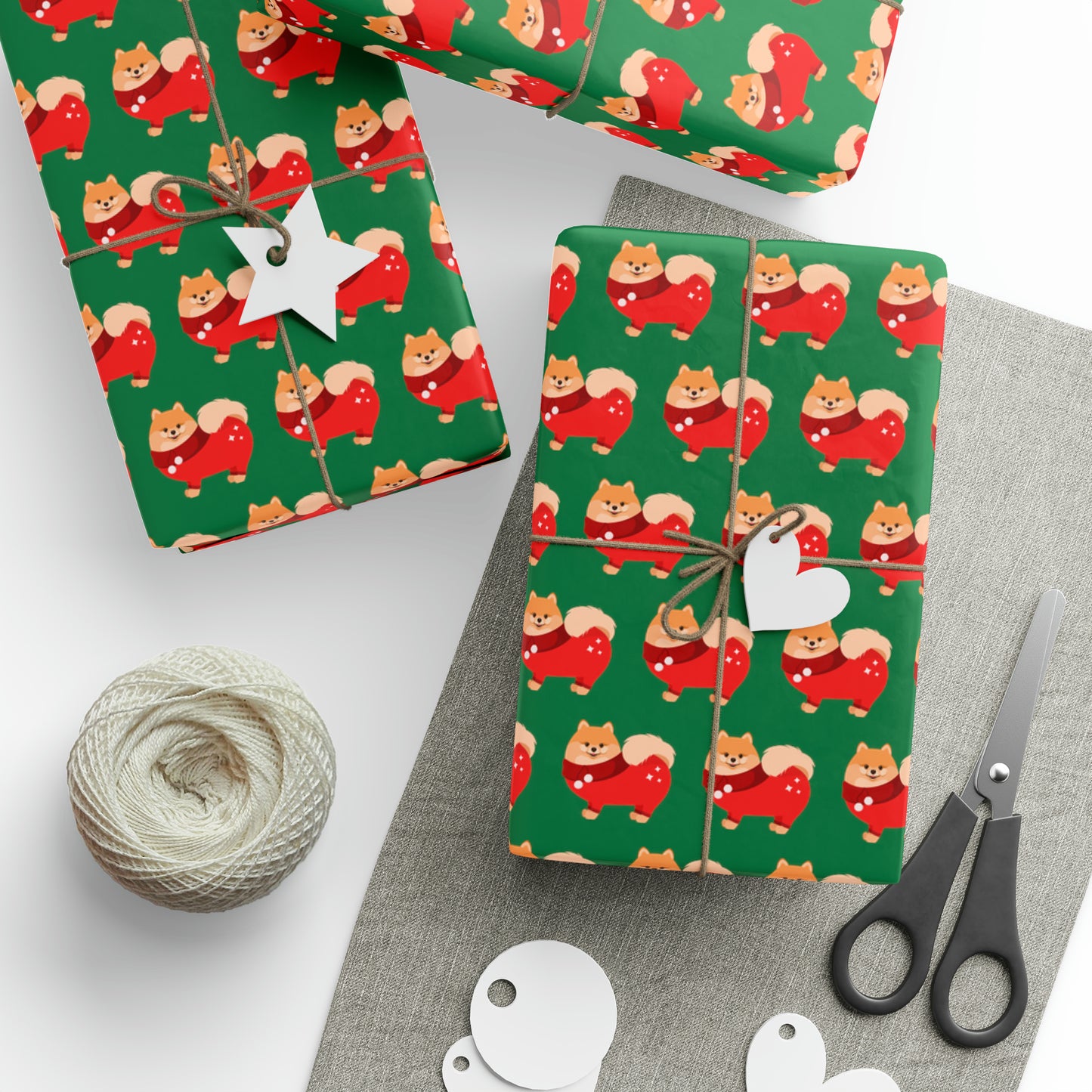 Pomeranian Green Wrapping Paper - Finleys Online