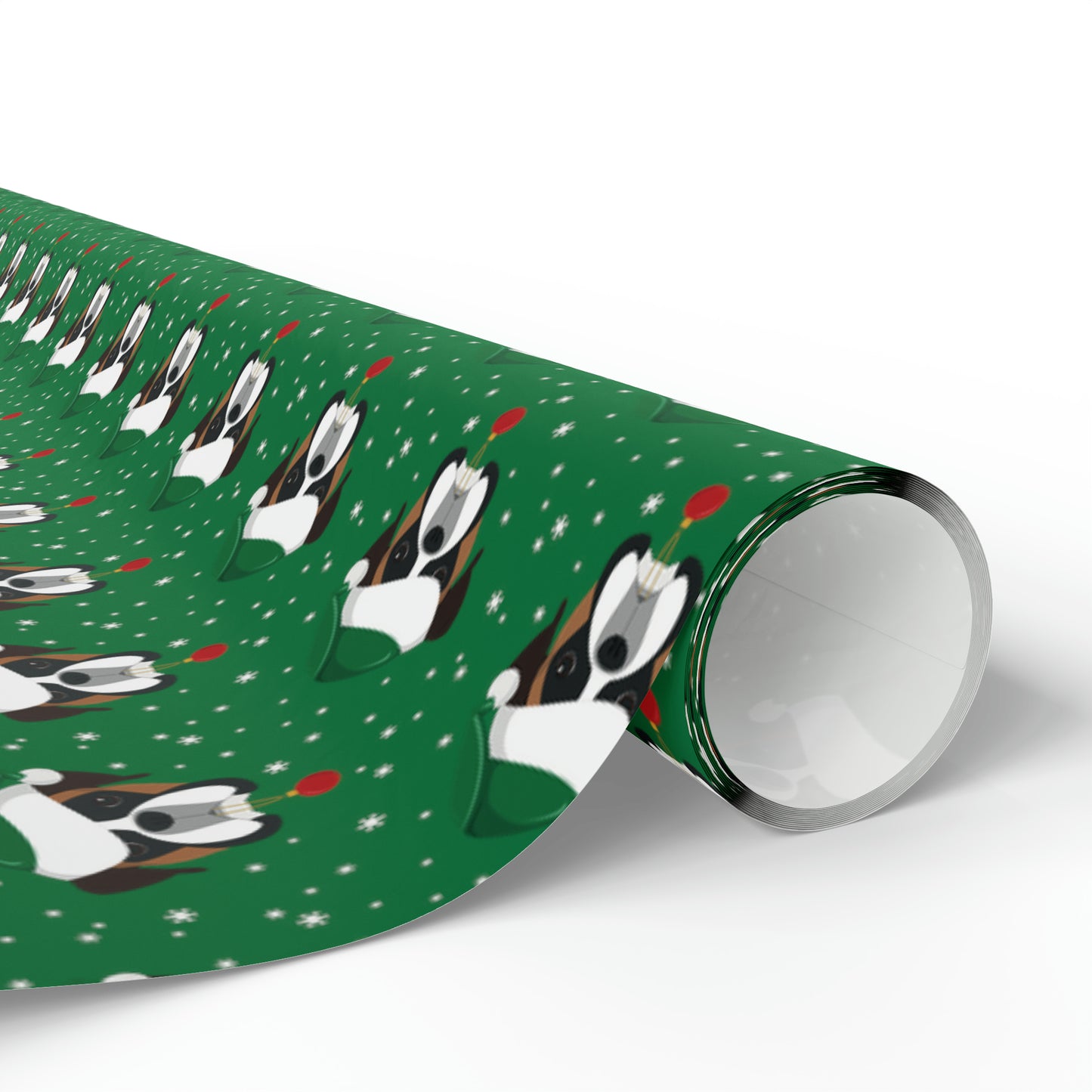 Santa Boxer (dog) Holiday Wrapping Paper - Green - Finleys Online