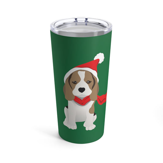 Holiday Beagle - Tumbler 20oz - Dark Green - Finleys Online