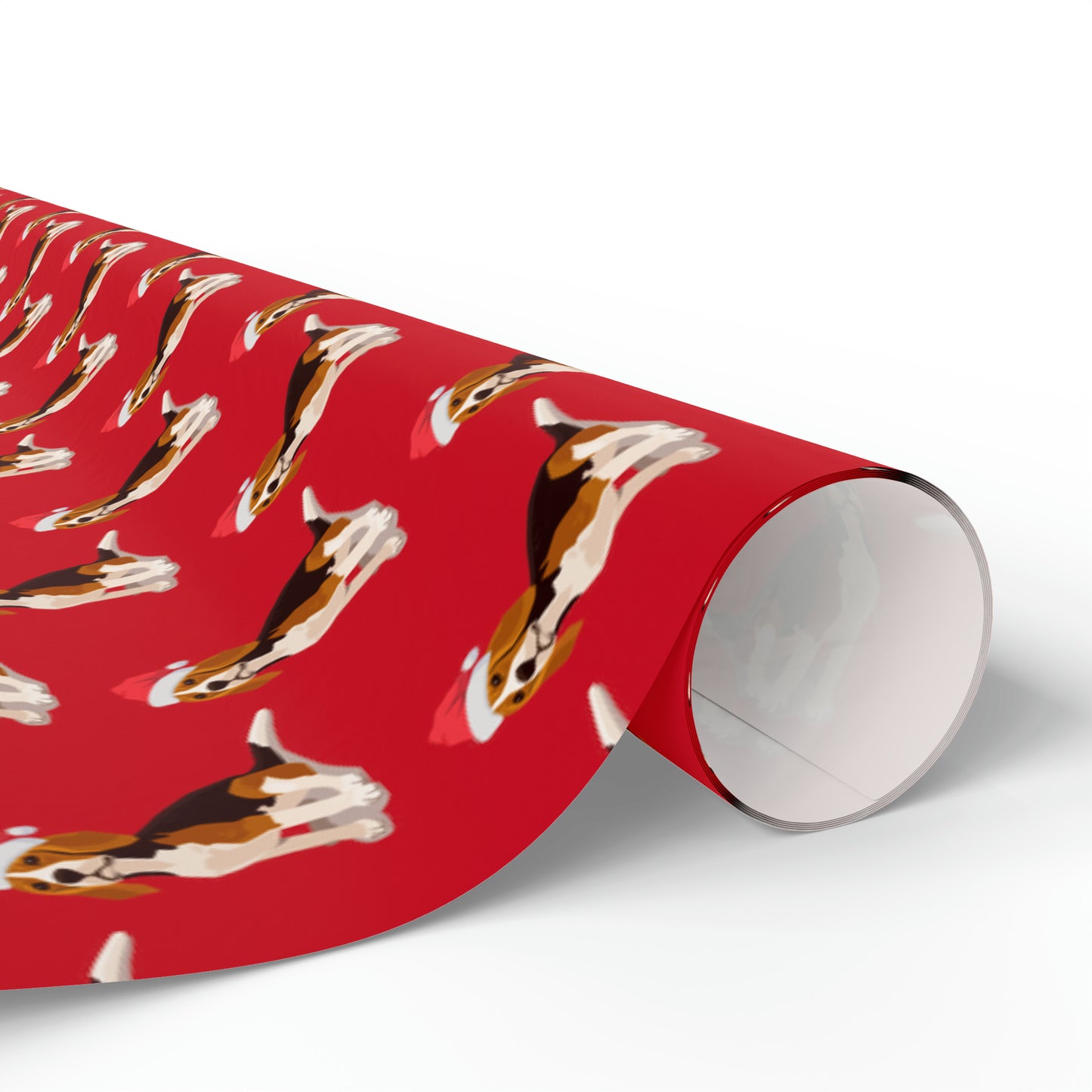 New Sizes: Santa Beagle Red Wrapping Paper - Finleys Online