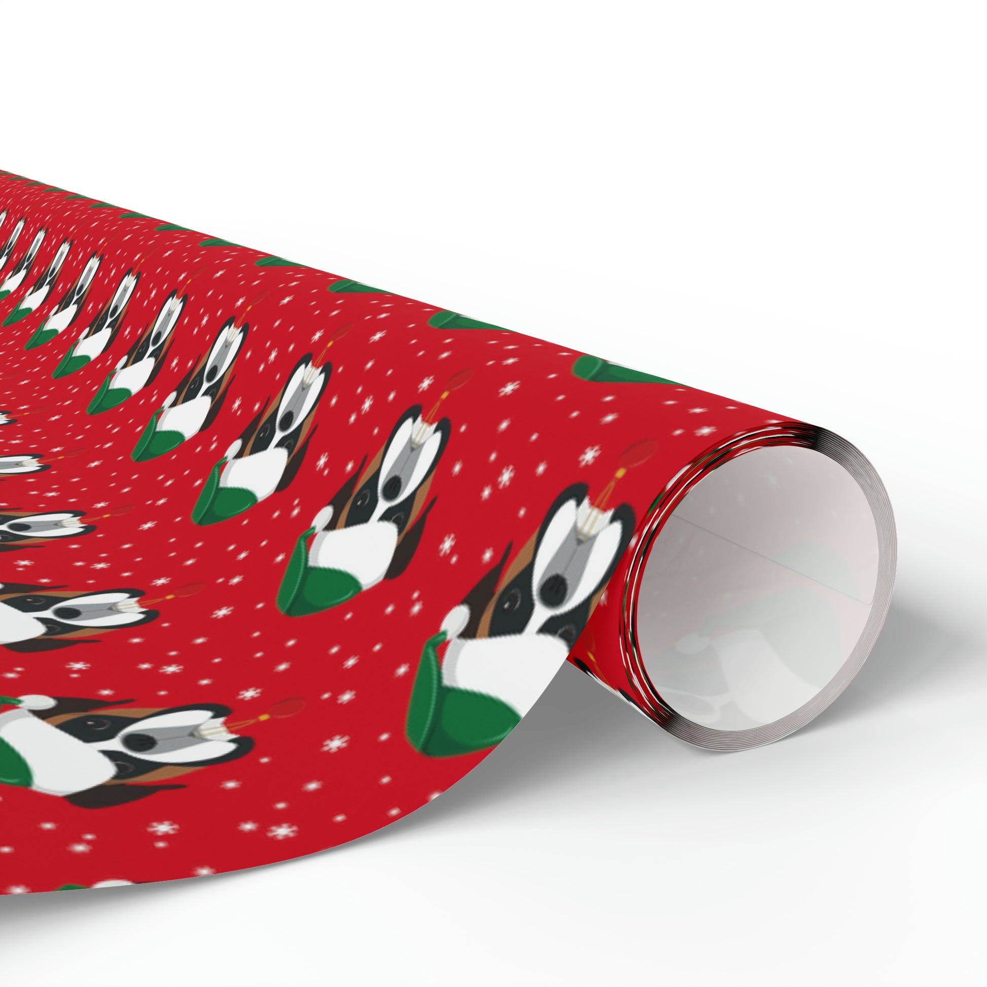 Santa Boxer (dog) Holiday Wrapping Paper - Red - Finleys Online