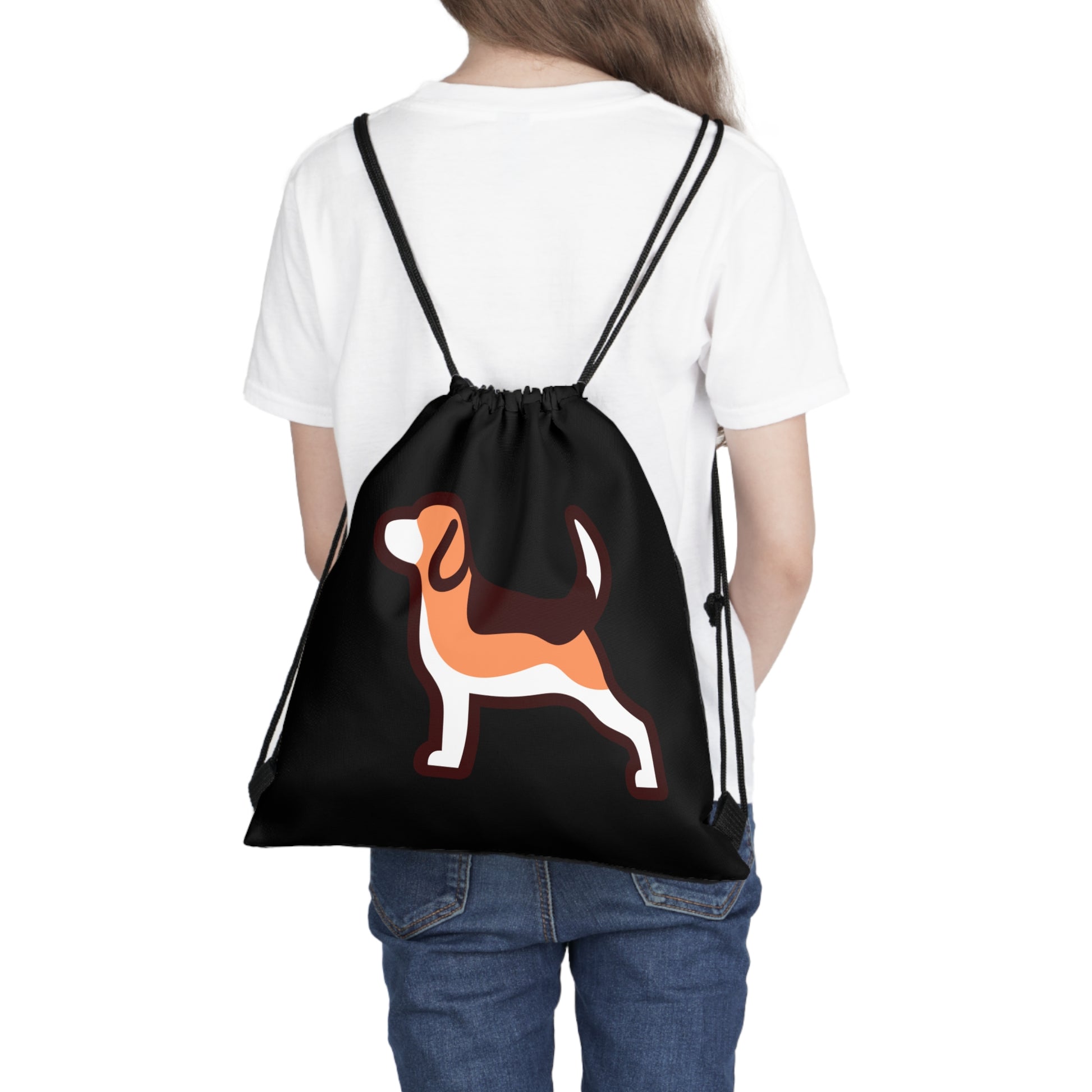 Modern Beagle Outdoor Drawstring Bag - Black - Finleys Online