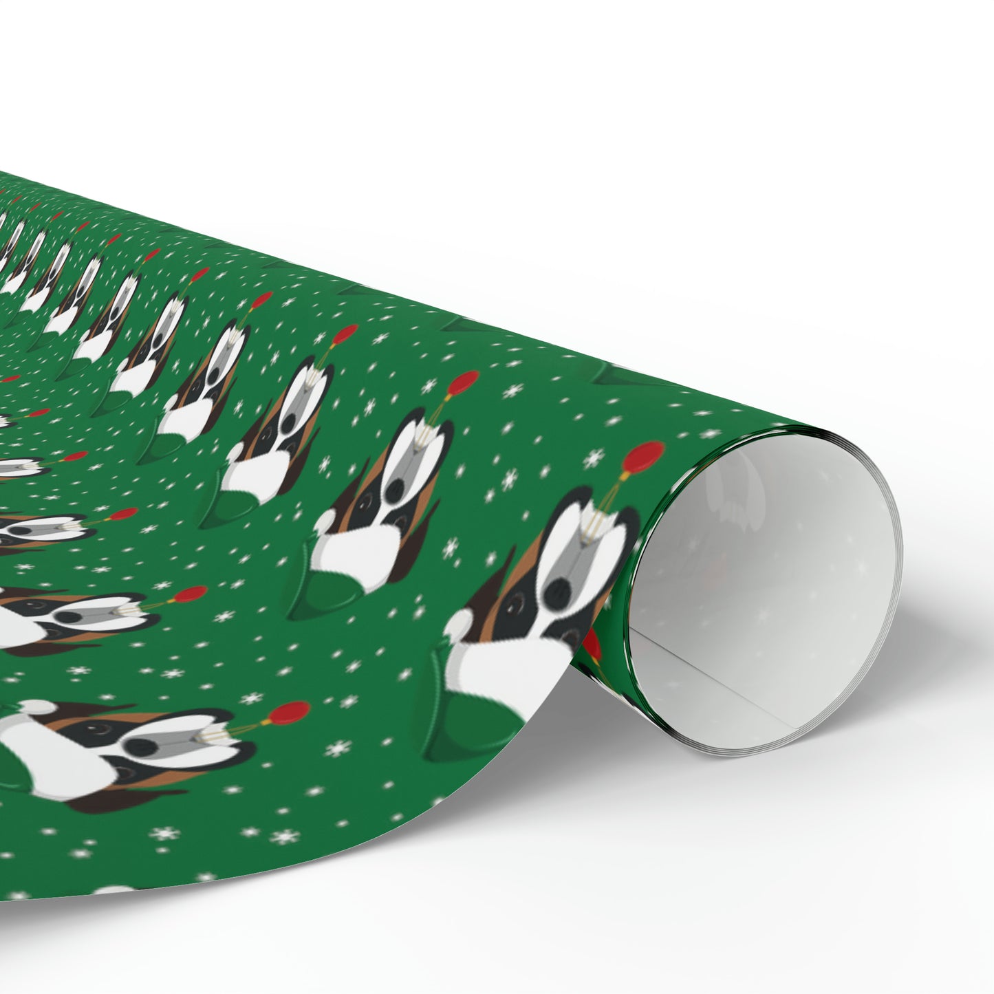 Santa Boxer (dog) Holiday Wrapping Paper - Green - Finleys Online