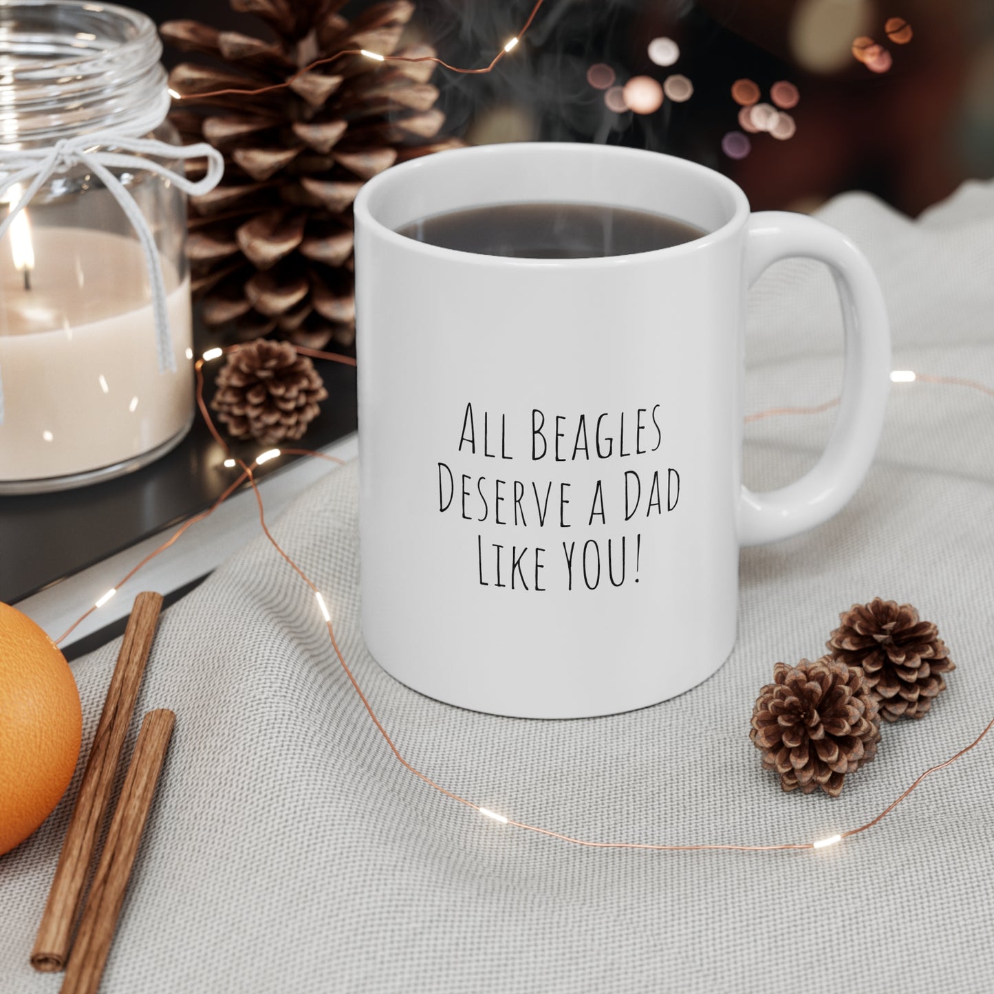 Modern Beagle Dad Ceramic Mug 11oz - Finleys Online