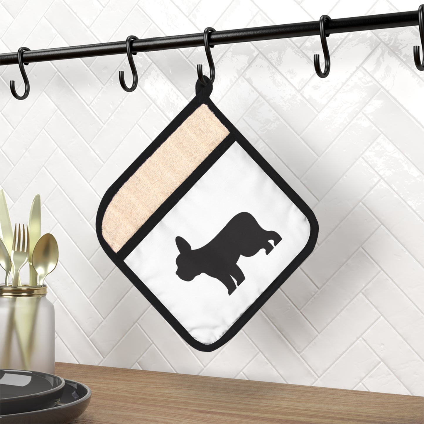 Frenchie Pot Holder with Pocket