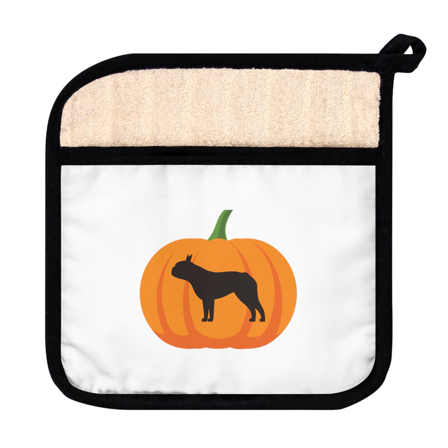 Fall Boston Terrier Pot Holder with Pocket