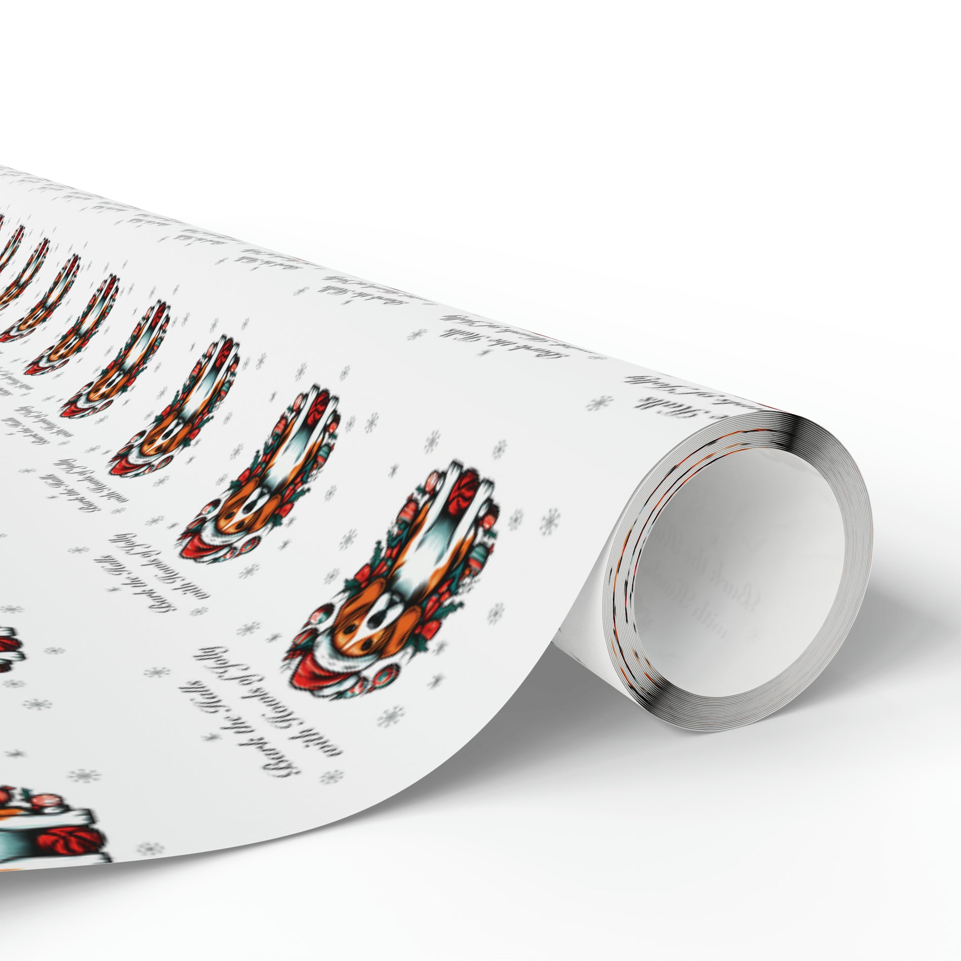 "Bark the Halls with Howls of Jolly" Beagle Wrapping Paper - Finleys Online