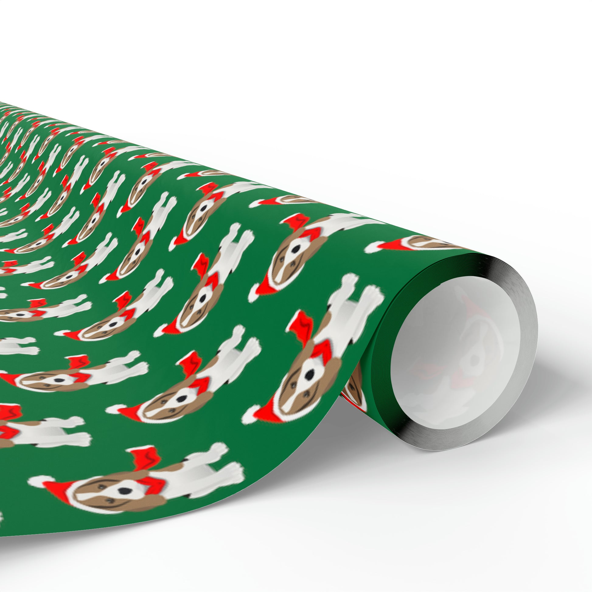 New Sizes: Beagle Puppy Green Wrapping Paper - Finleys Online