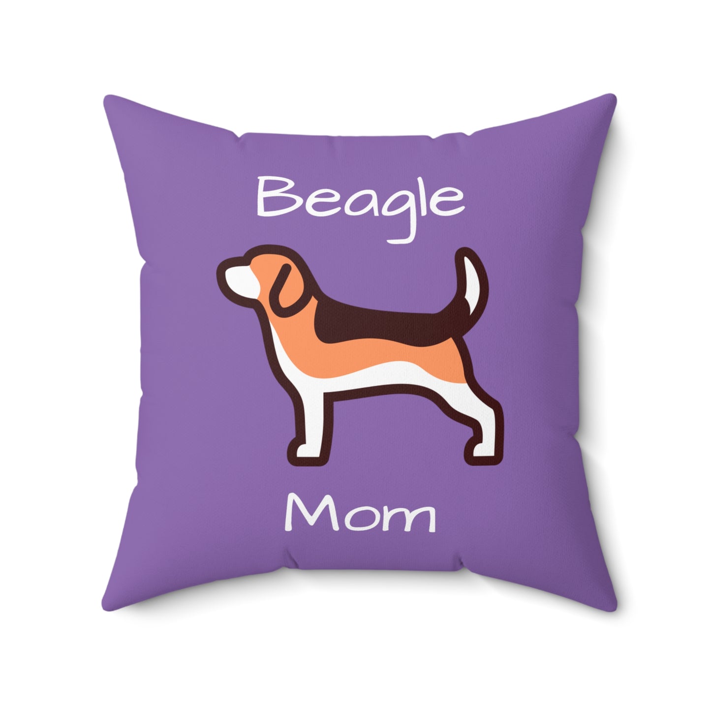 Beagle Mom Spun Polyester Square Pillow - Lavender - Finleys Online