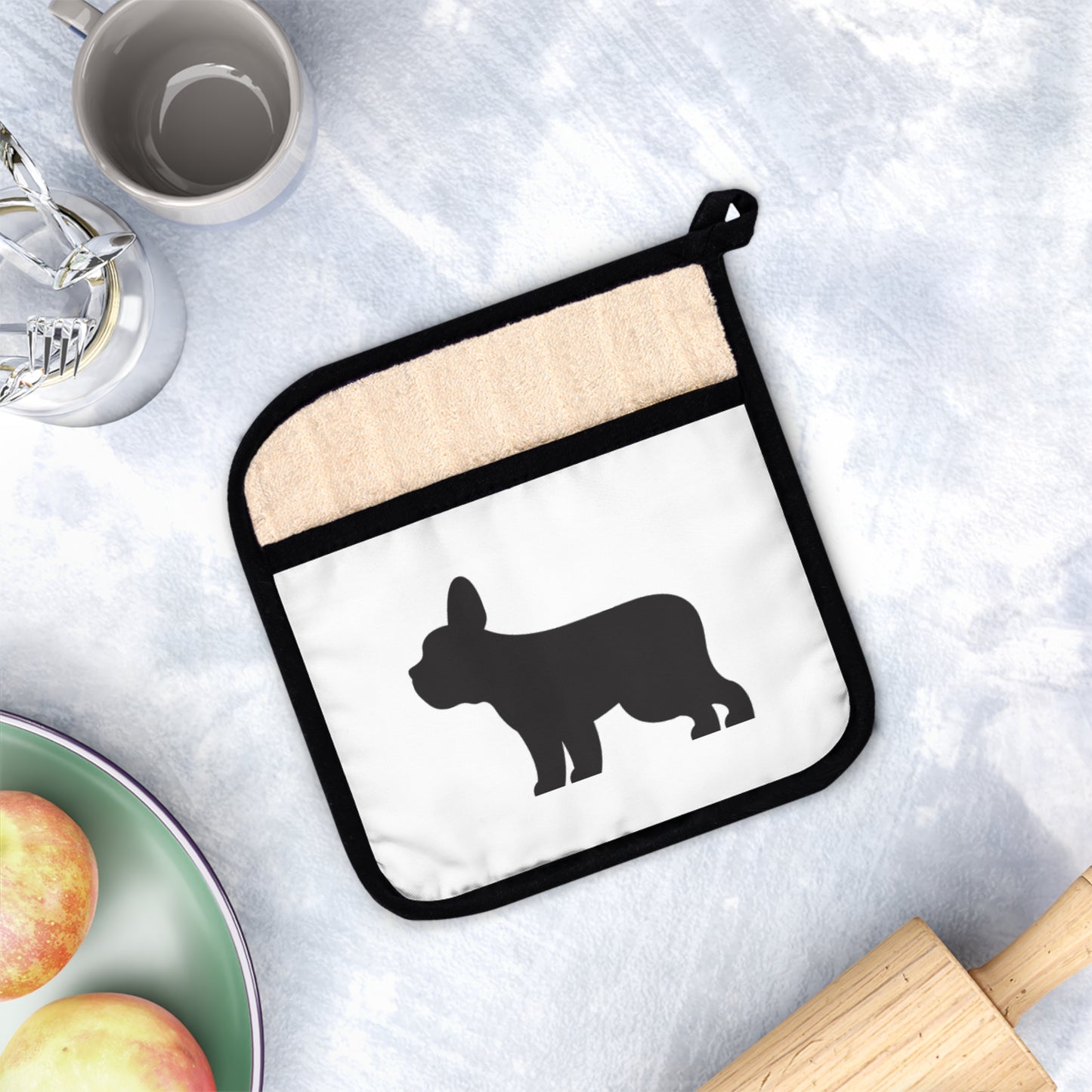 Frenchie Pot Holder with Pocket