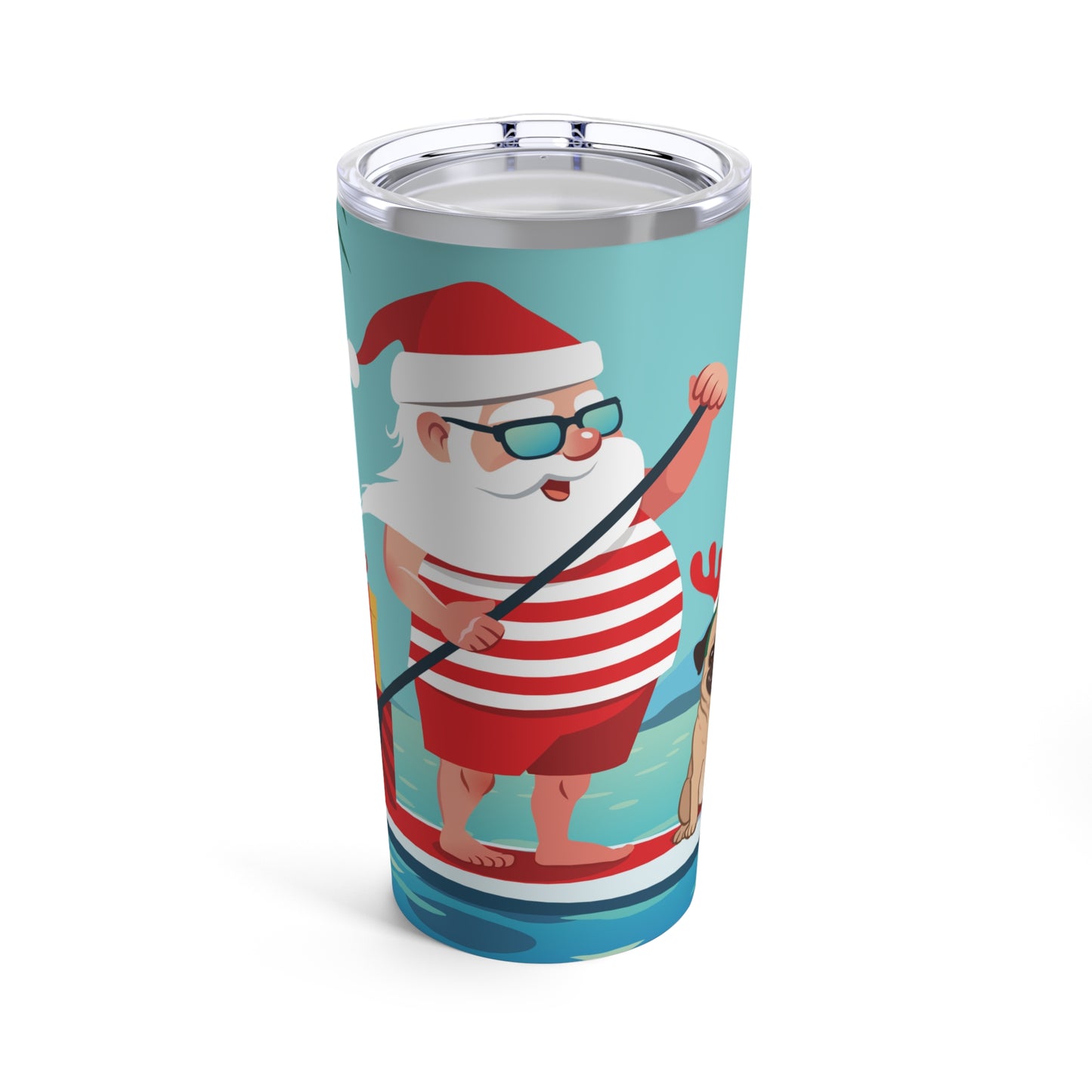 Surfing Santa & Pug - Tumbler 20oz - Finleys Online