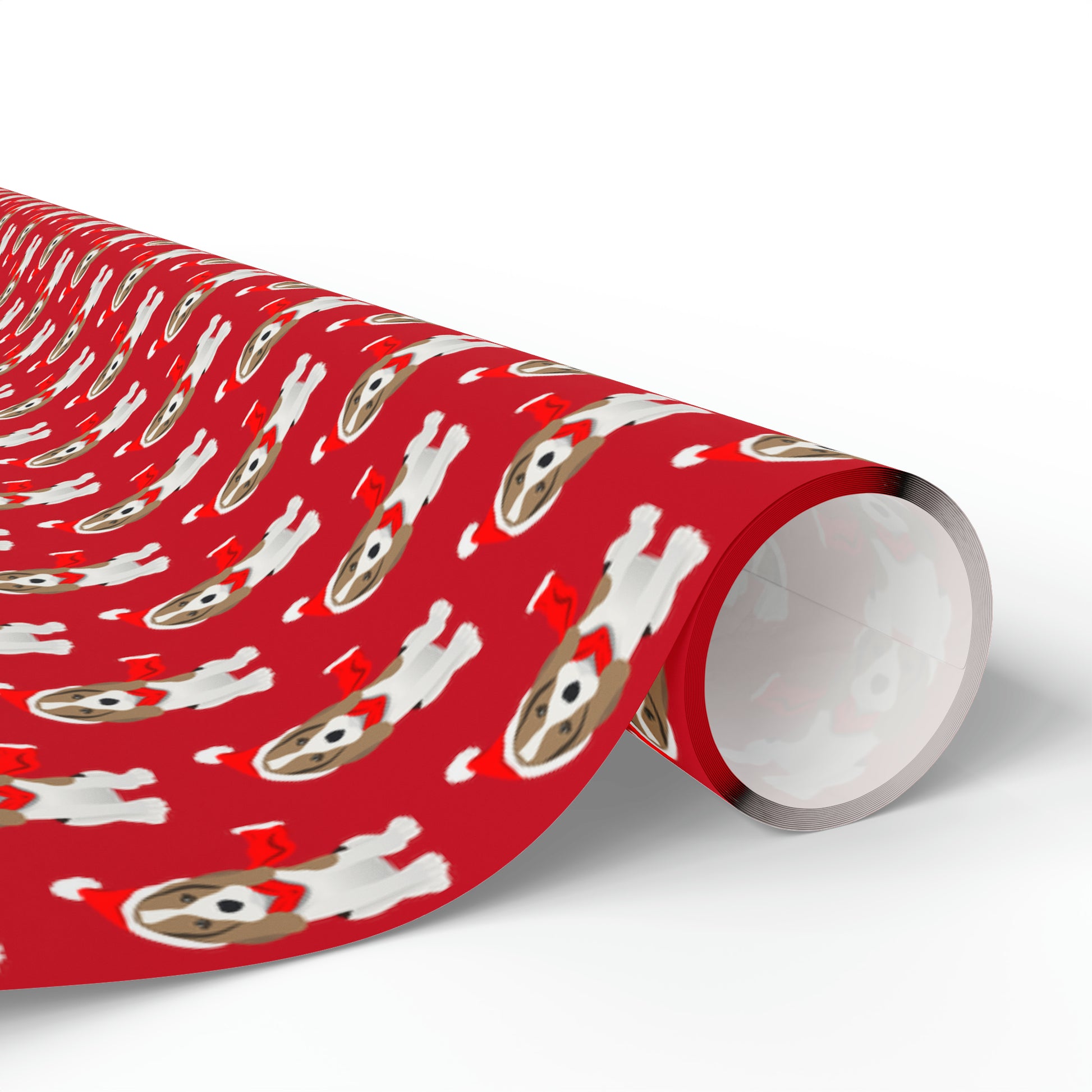 New Sizes: Beagle Puppy Red Wrapping Paper - Finleys Online