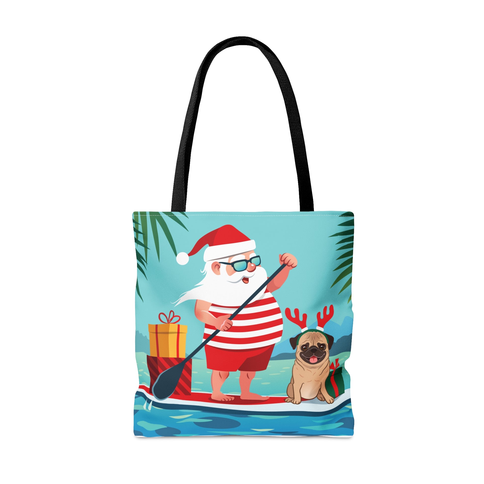 Santa & Pug Holiday Tote Bag - Finleys Online