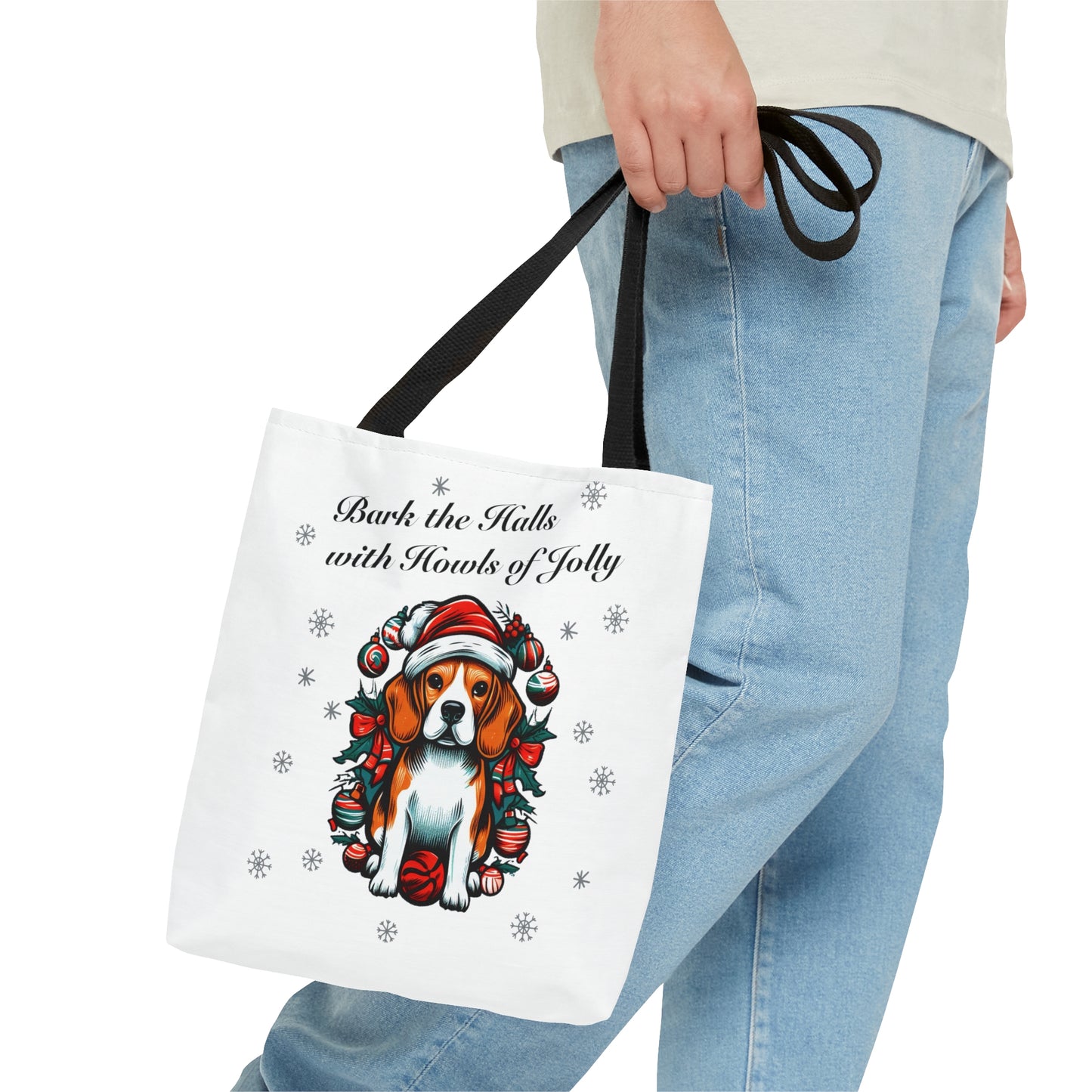 "Bark the Halls with Howls of Jolly" Beagle Tote Bag - Finleys Online