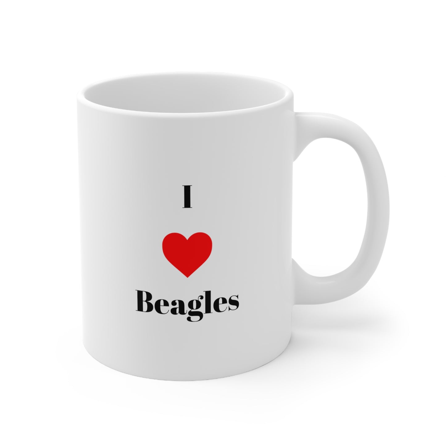 I Heart Beagles - Ceramic Mug 11oz - Standing Beagle - Finleys Online