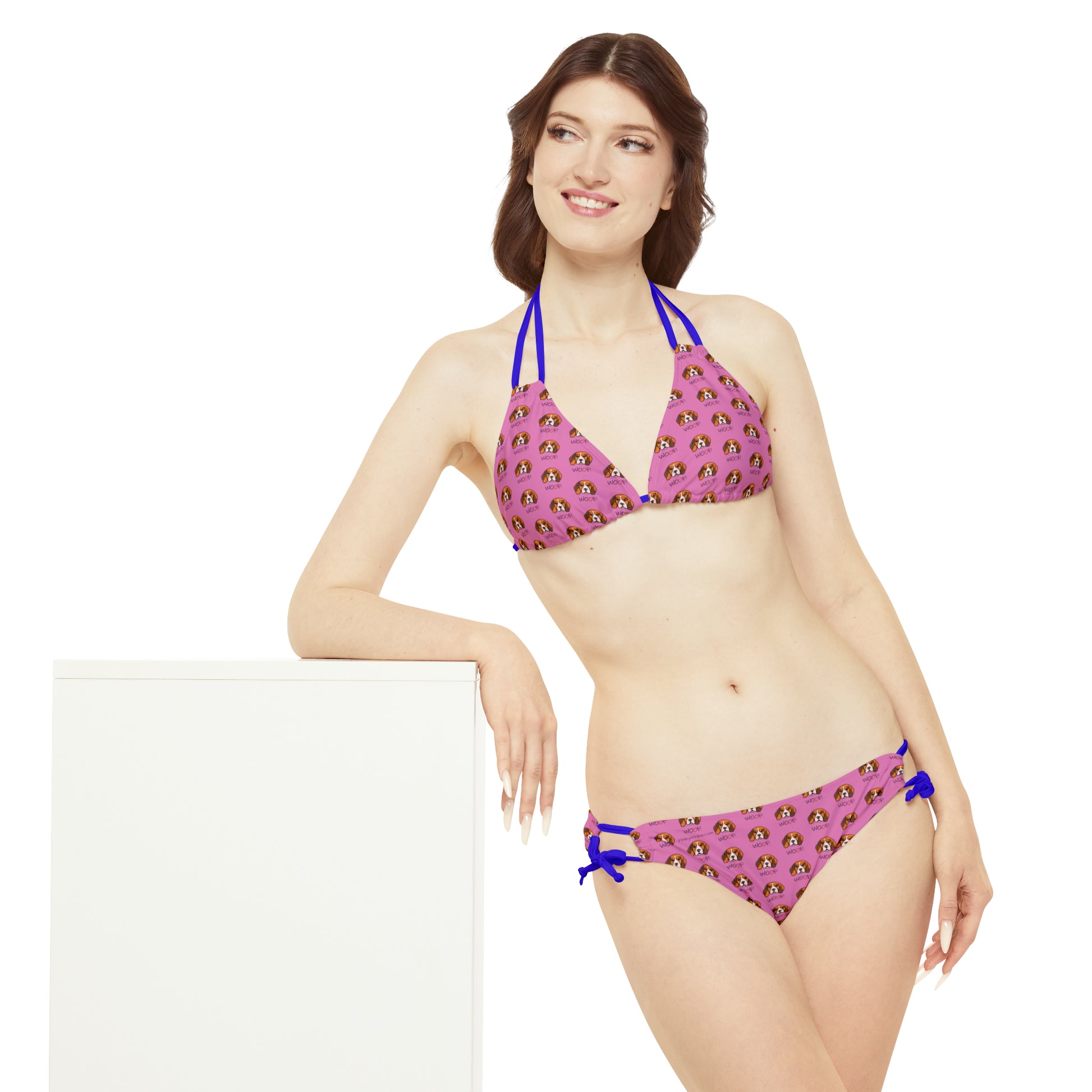 Beagle Woof! Strappy Bikini Set - Pink - Finleys Online