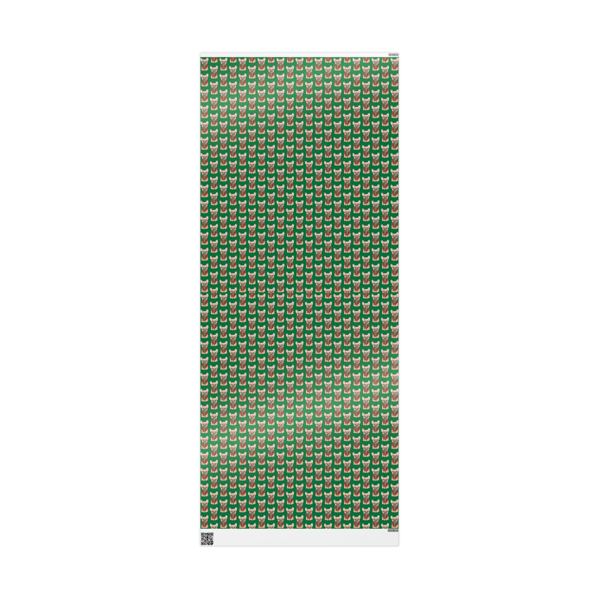 New Sizes: French Bulldog (Frenchie) Green Wrapping Paper - Finleys Online