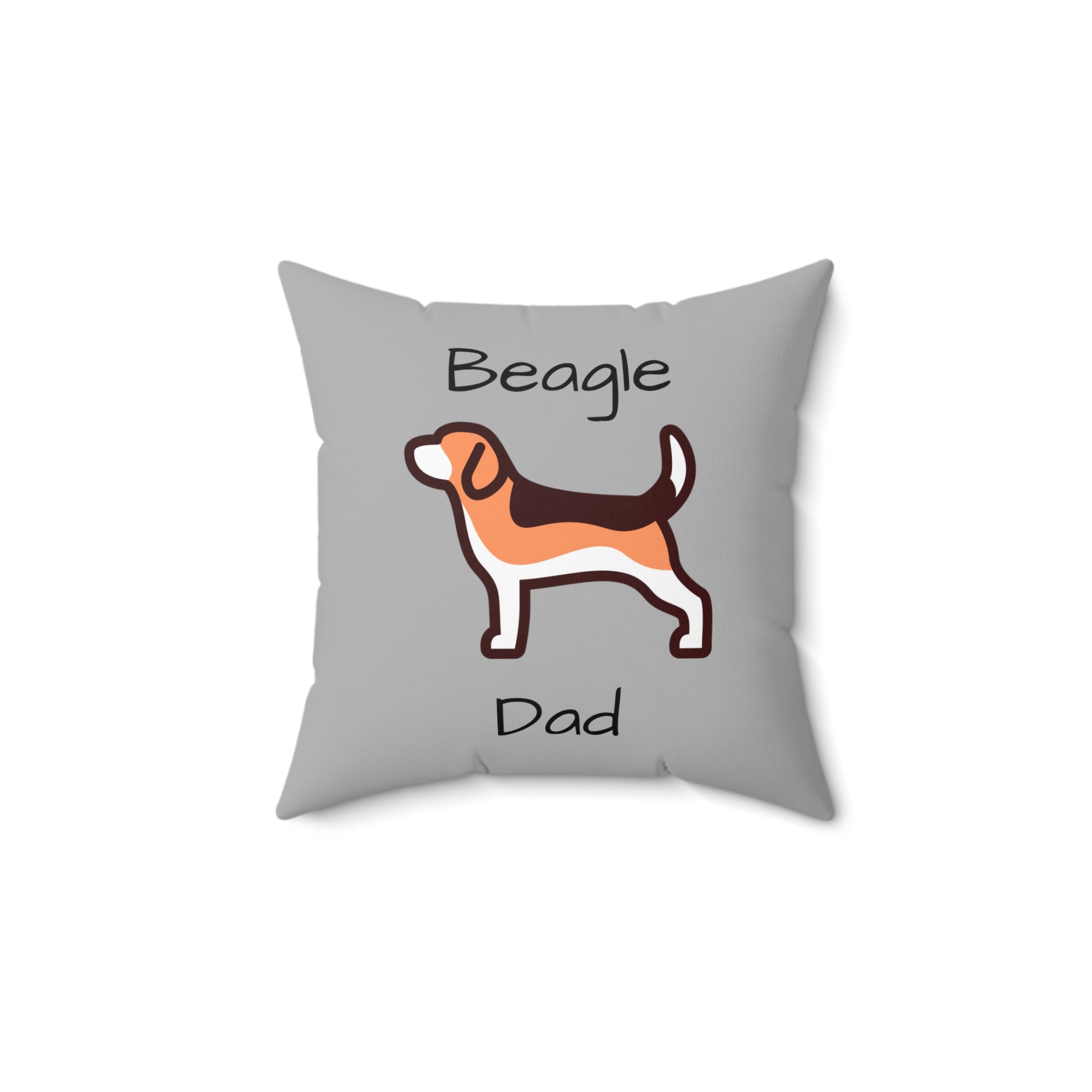 Beagle Dad Spun Polyester Square Pillow - Grey - Finleys Online