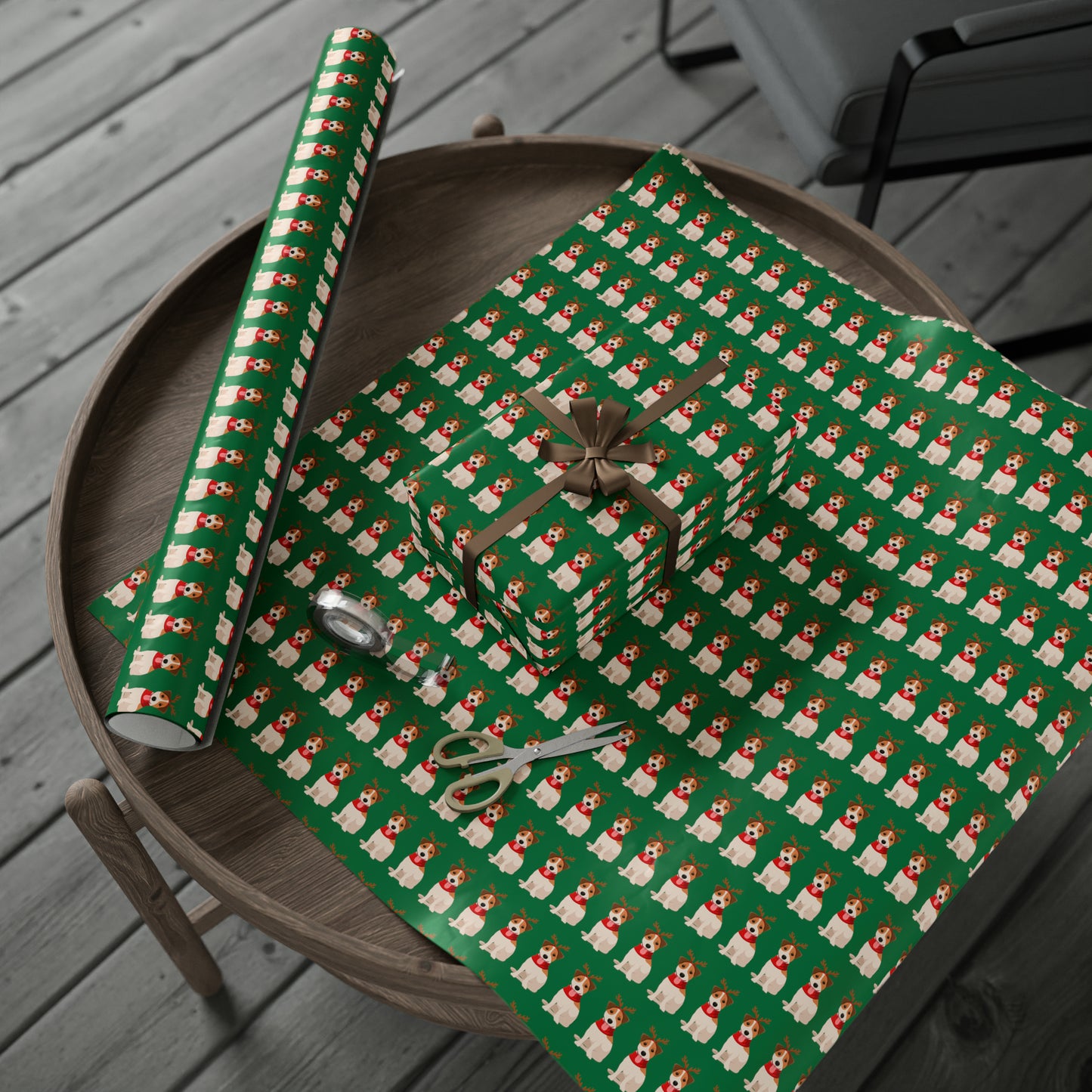 Jack Russel Green Wrapping Paper - Finleys Online