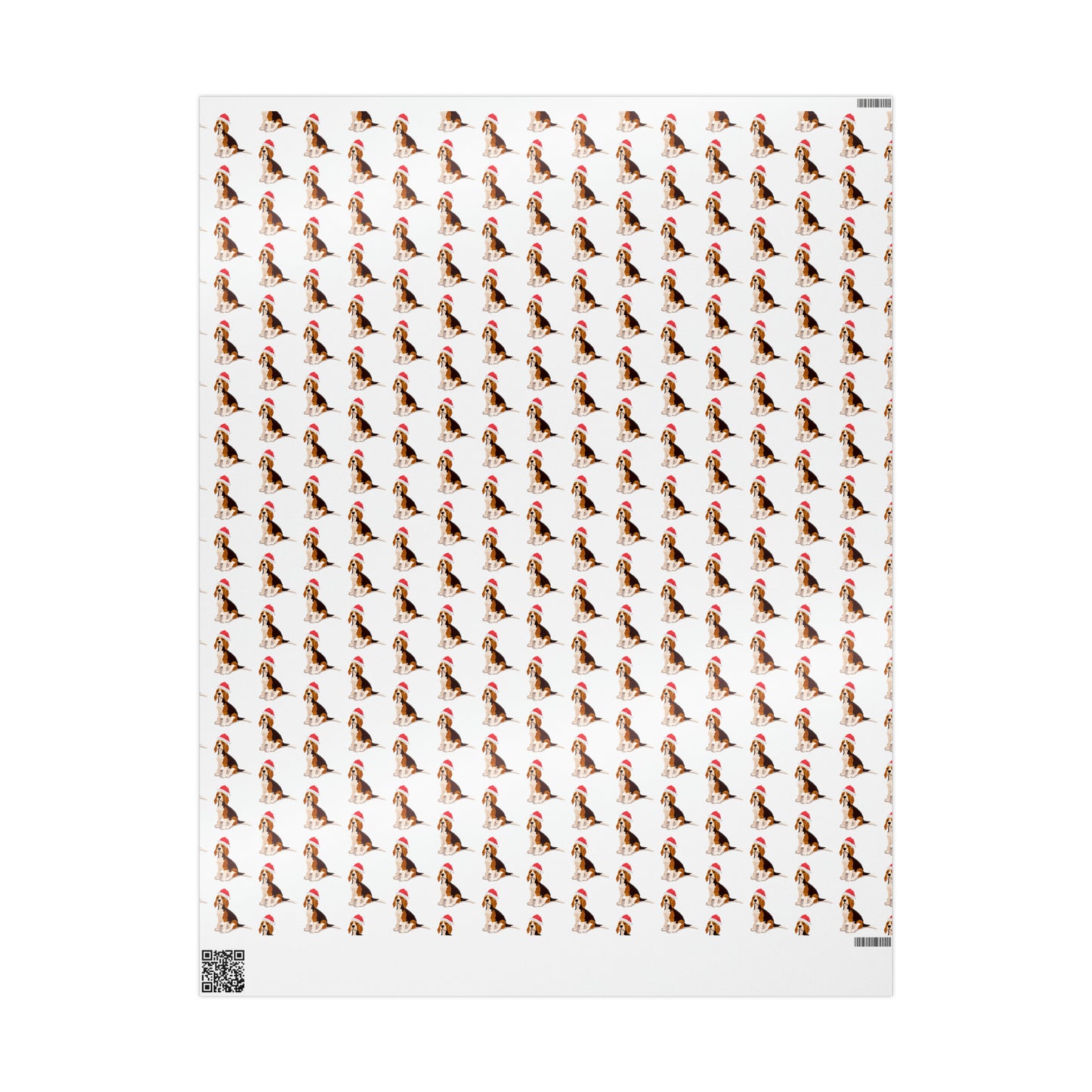 New Sizes: Santa Beagle White Wrapping Paper - Finleys Online