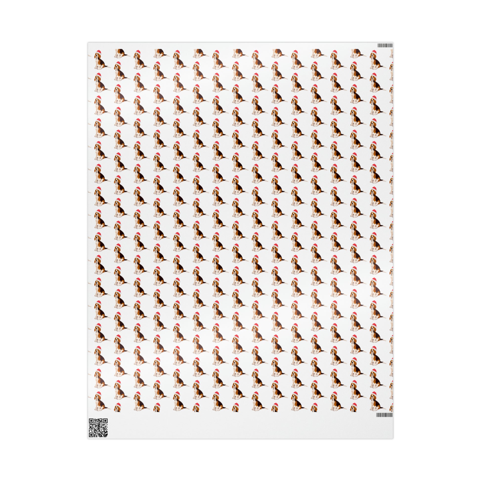 New Sizes: Santa Beagle White Wrapping Paper - Finleys Online