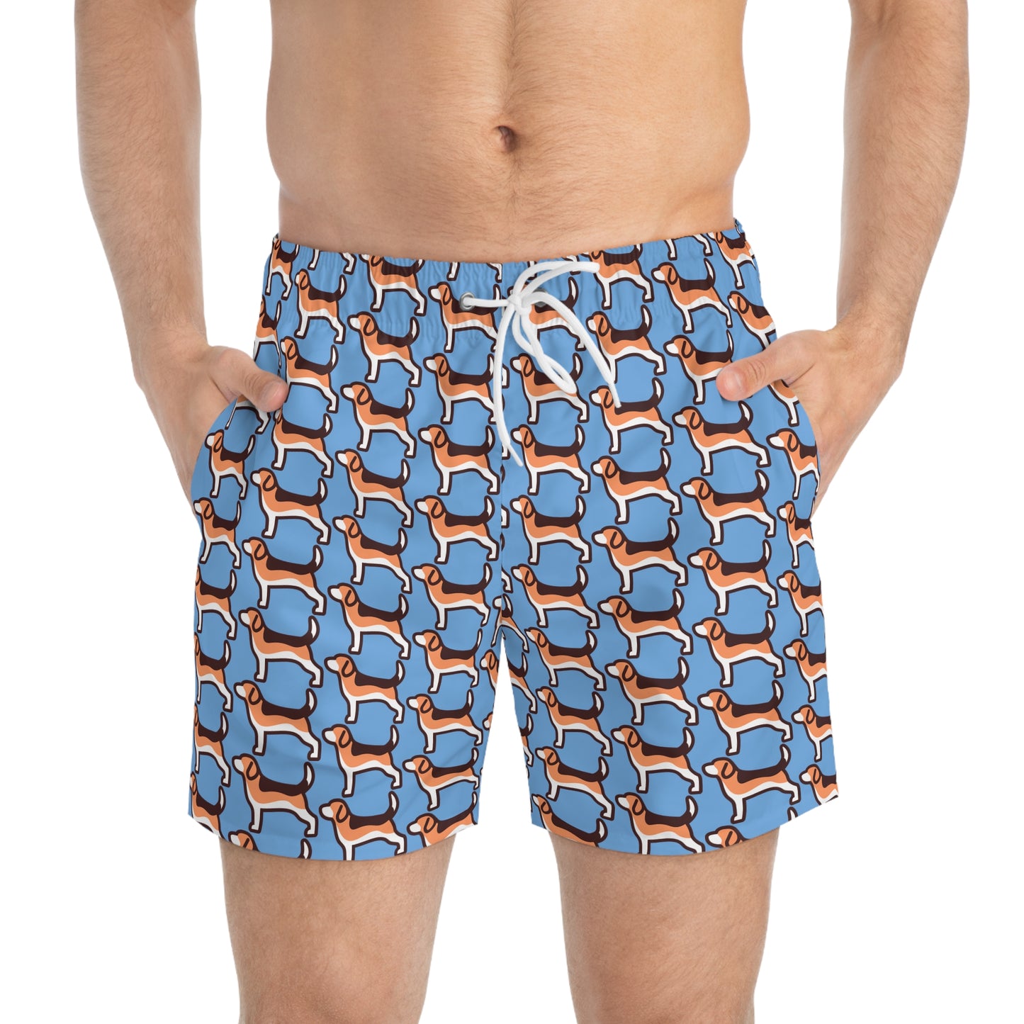 Modern Beagle Swim Trunks - Light Blue