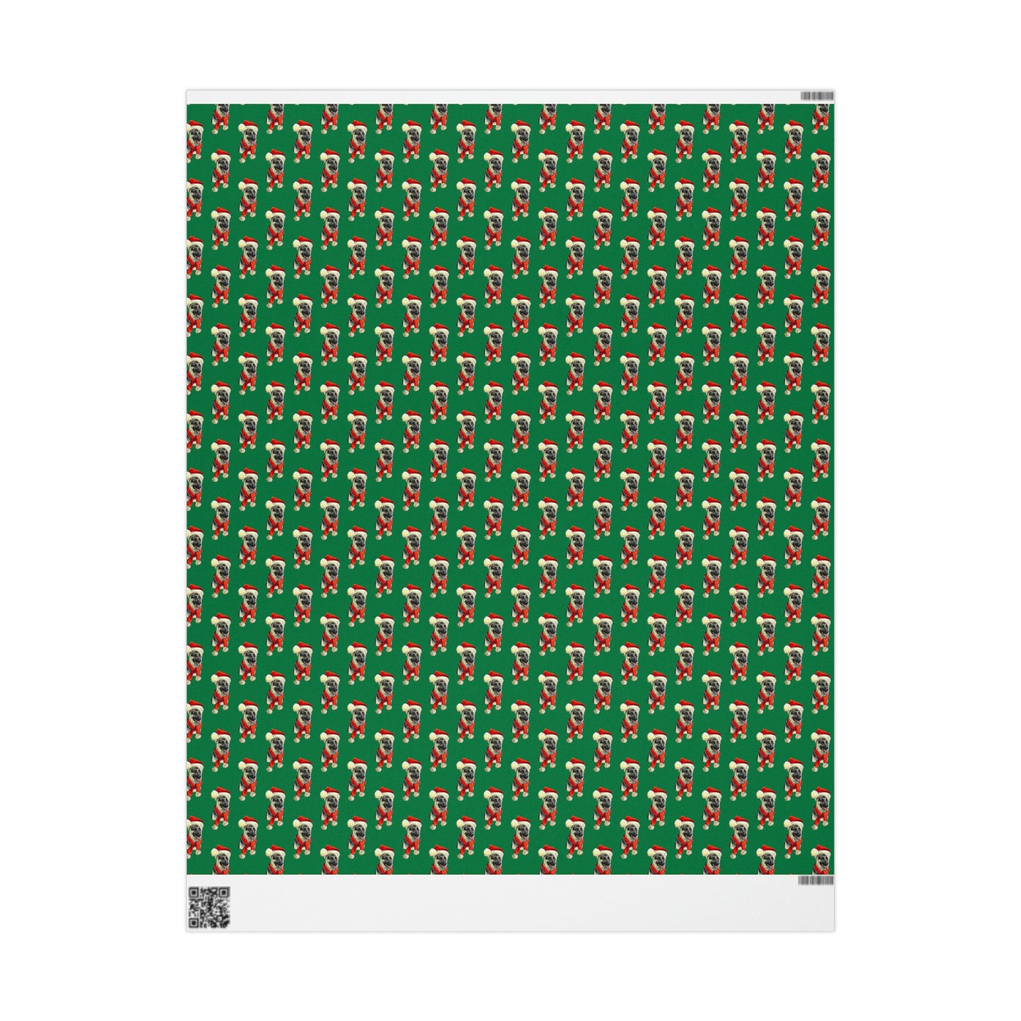 German Shepherd in Santa Hat Wrapping Paper - Green - Finleys Online