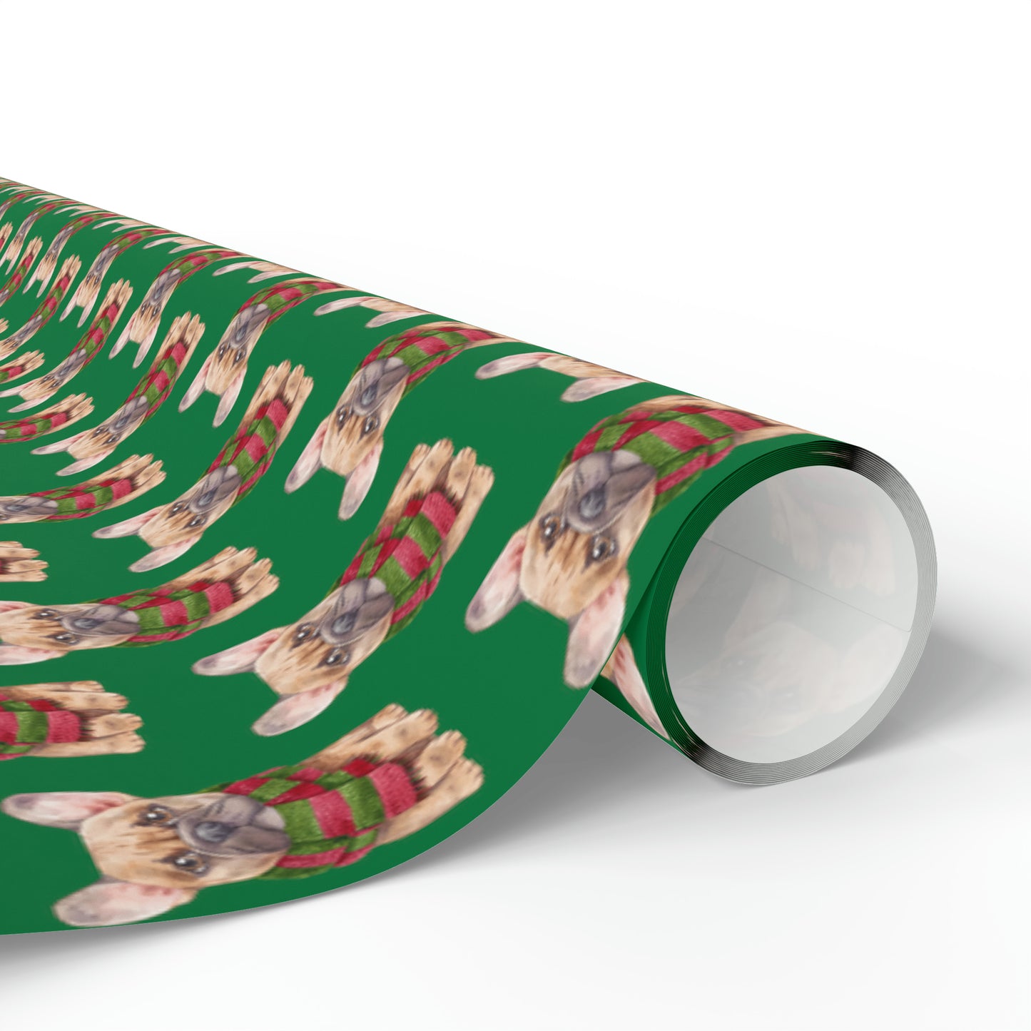 New Sizes: French Bulldog (Frenchie) Green Wrapping Paper - Finleys Online