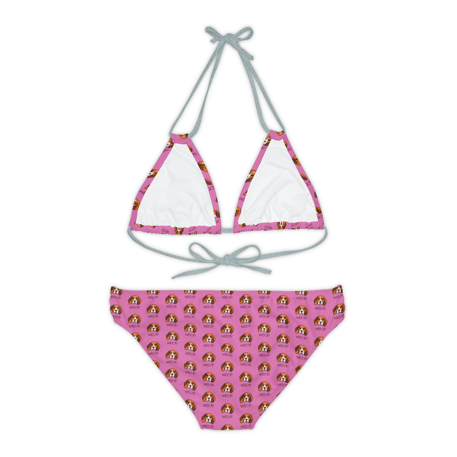 Beagle Woof! Strappy Bikini Set - Pink - Finleys Online