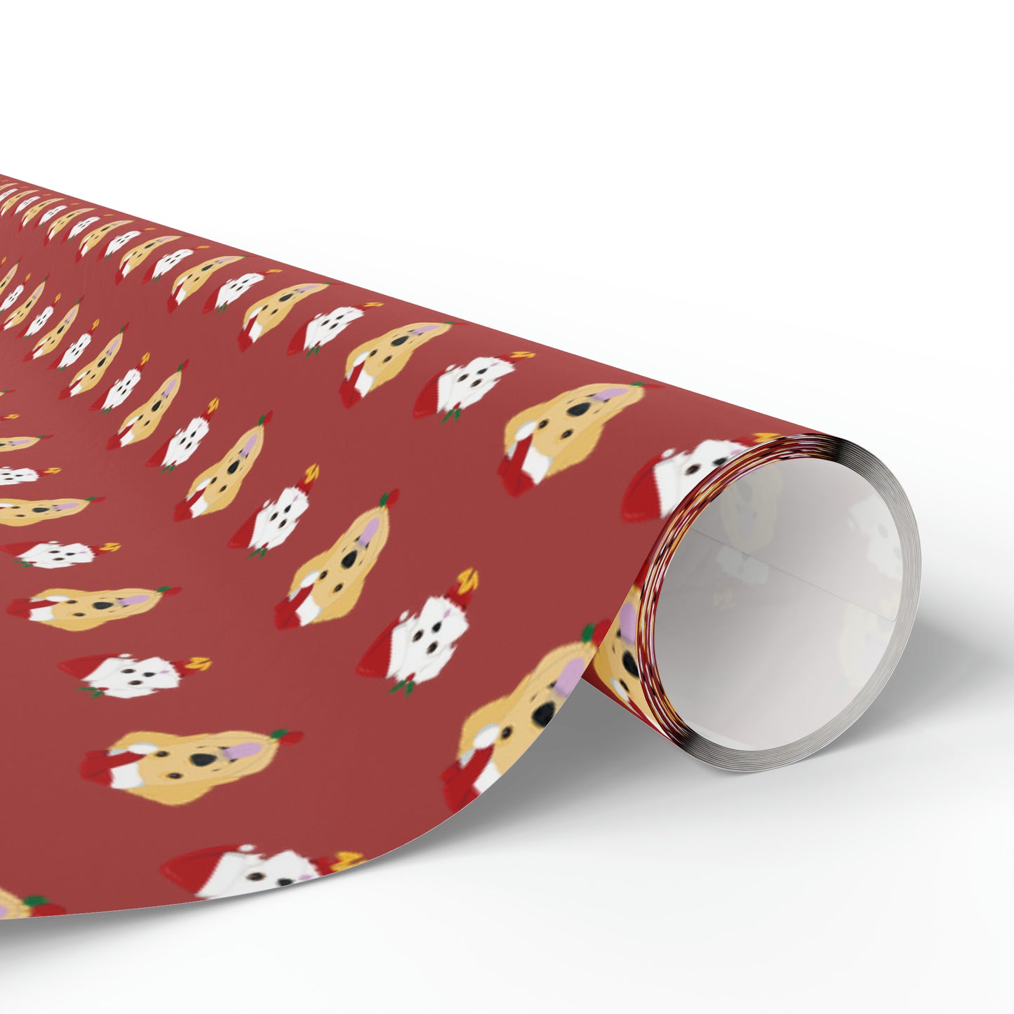 Golden Retriever & Maltipoo Holiday Wrapping Paper - Red - Finleys Online