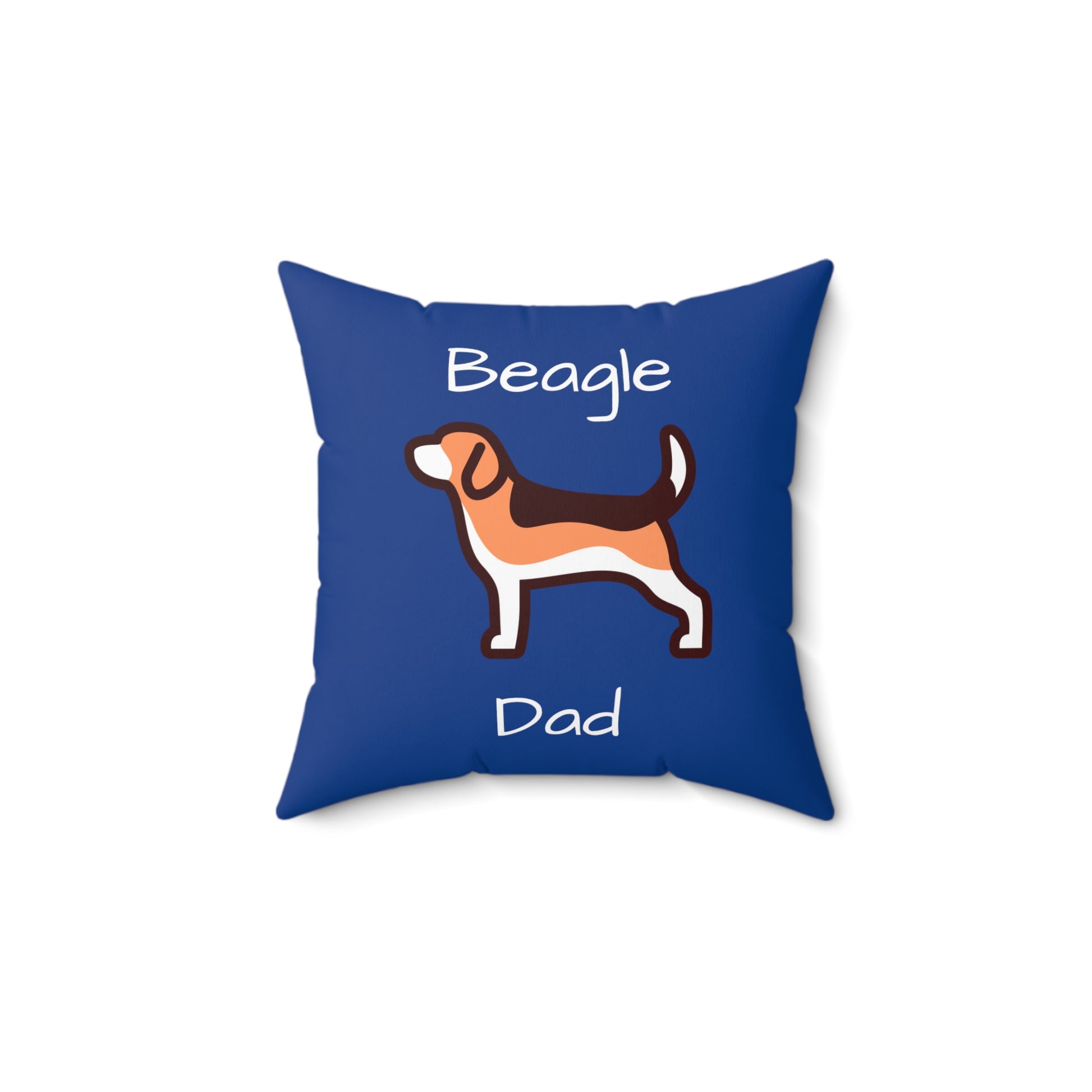 Beagle Dad Spun Polyester Square Pillow - Navy Blue - Finleys Online