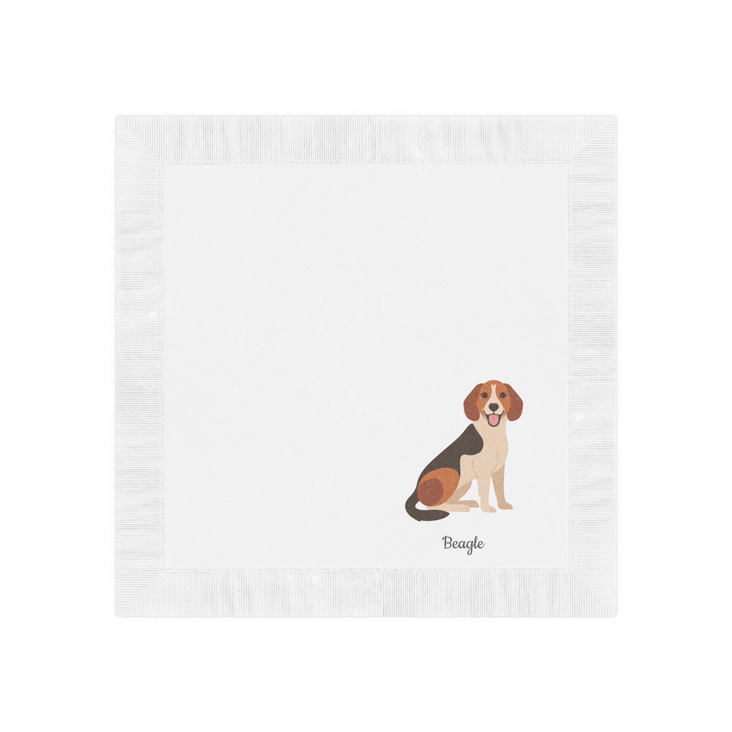 Sitting Beagle White Coined Napkins - Finleys Online