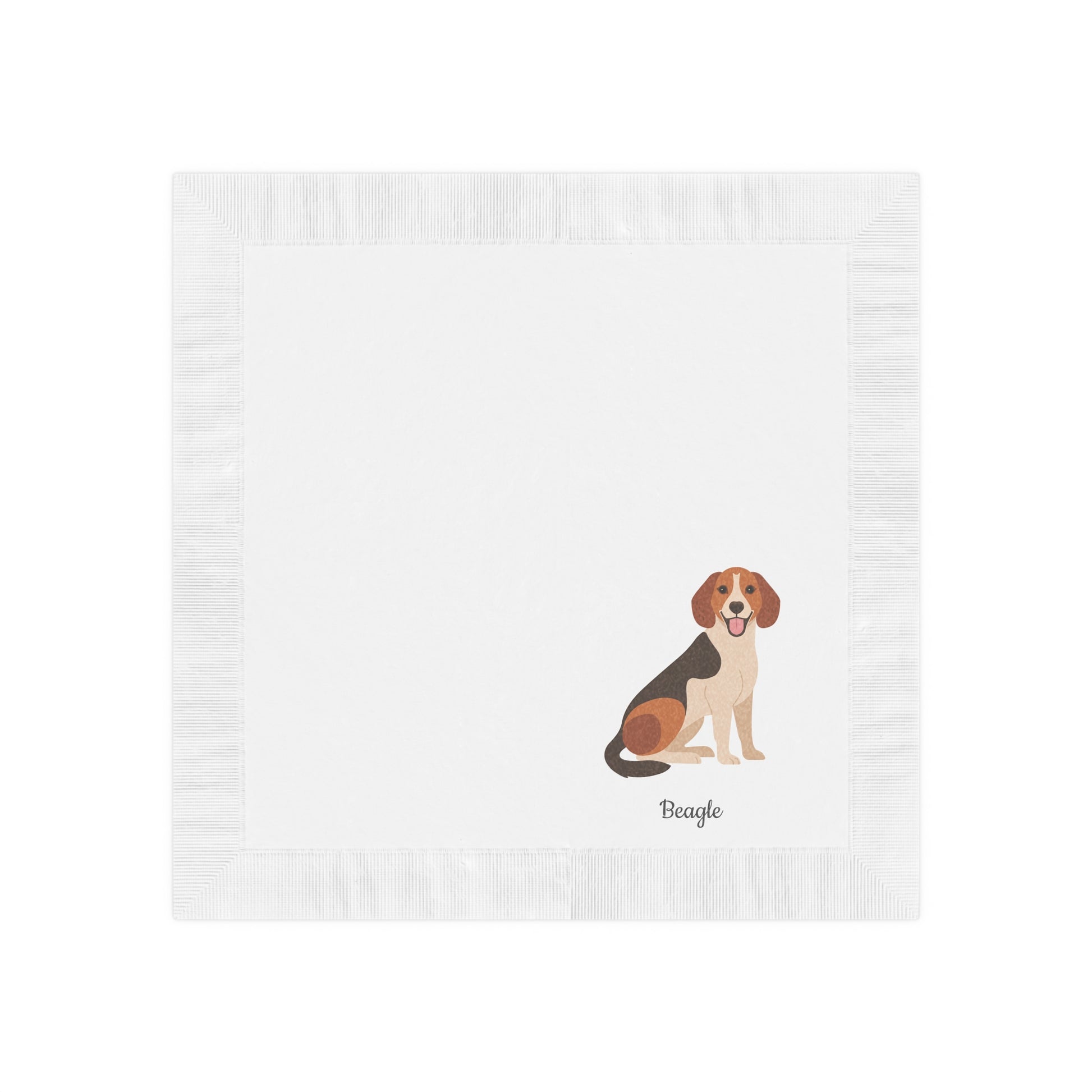 Sitting Beagle White Coined Napkins - Finleys Online