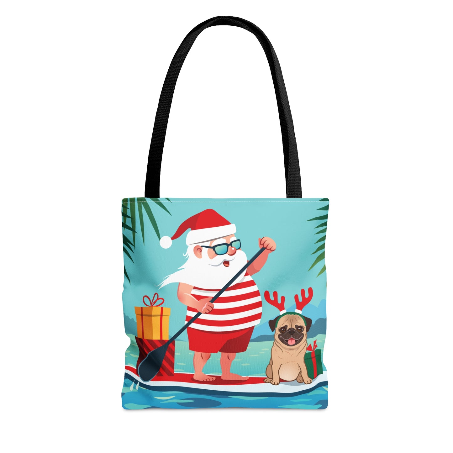 Santa & Pug Holiday Tote Bag - Finleys Online