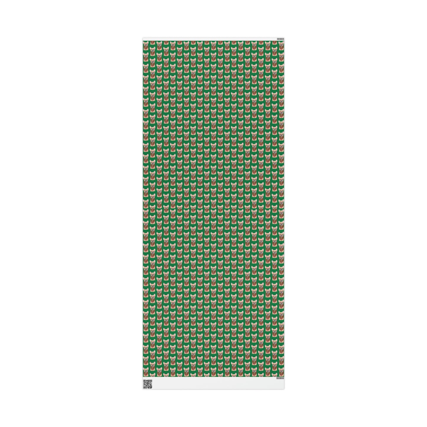 New Sizes: French Bulldog (Frenchie) Green Wrapping Paper - Finleys Online