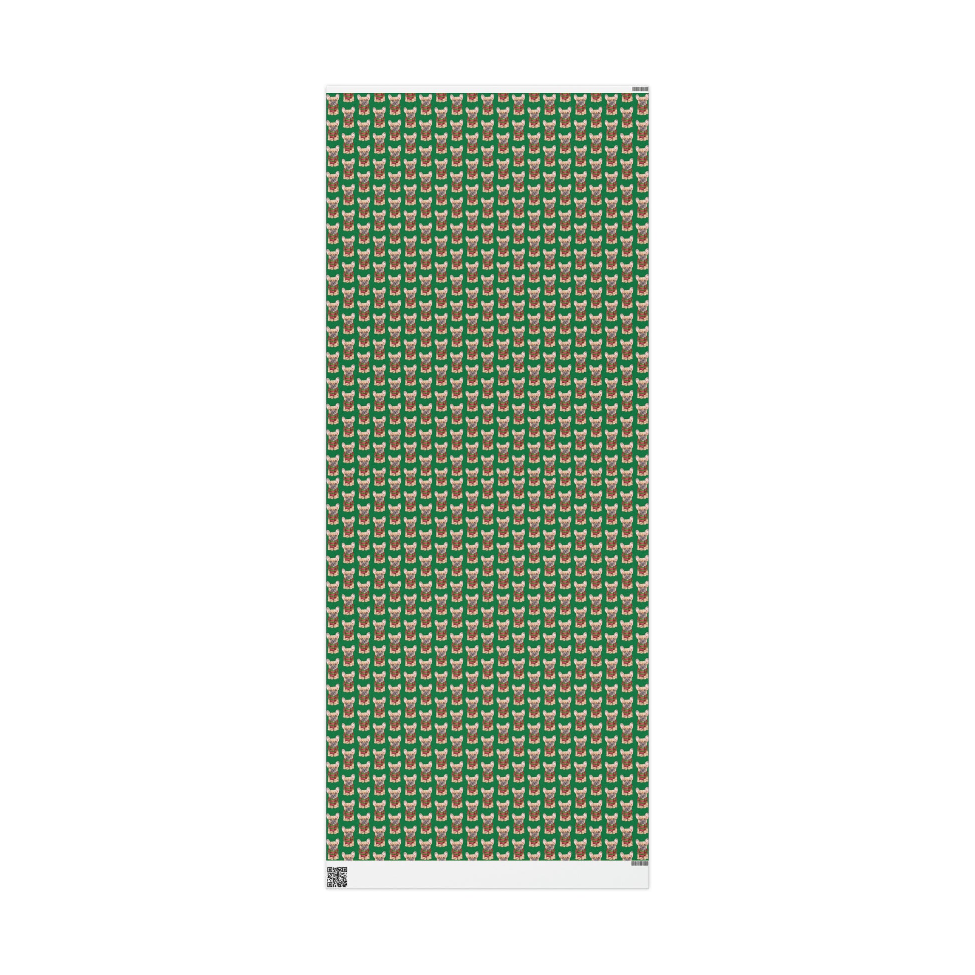 New Sizes: French Bulldog (Frenchie) Green Wrapping Paper - Finleys Online