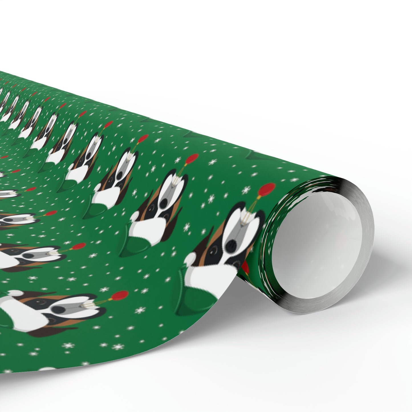 Santa Boxer (dog) Holiday Wrapping Paper - Green - Finleys Online