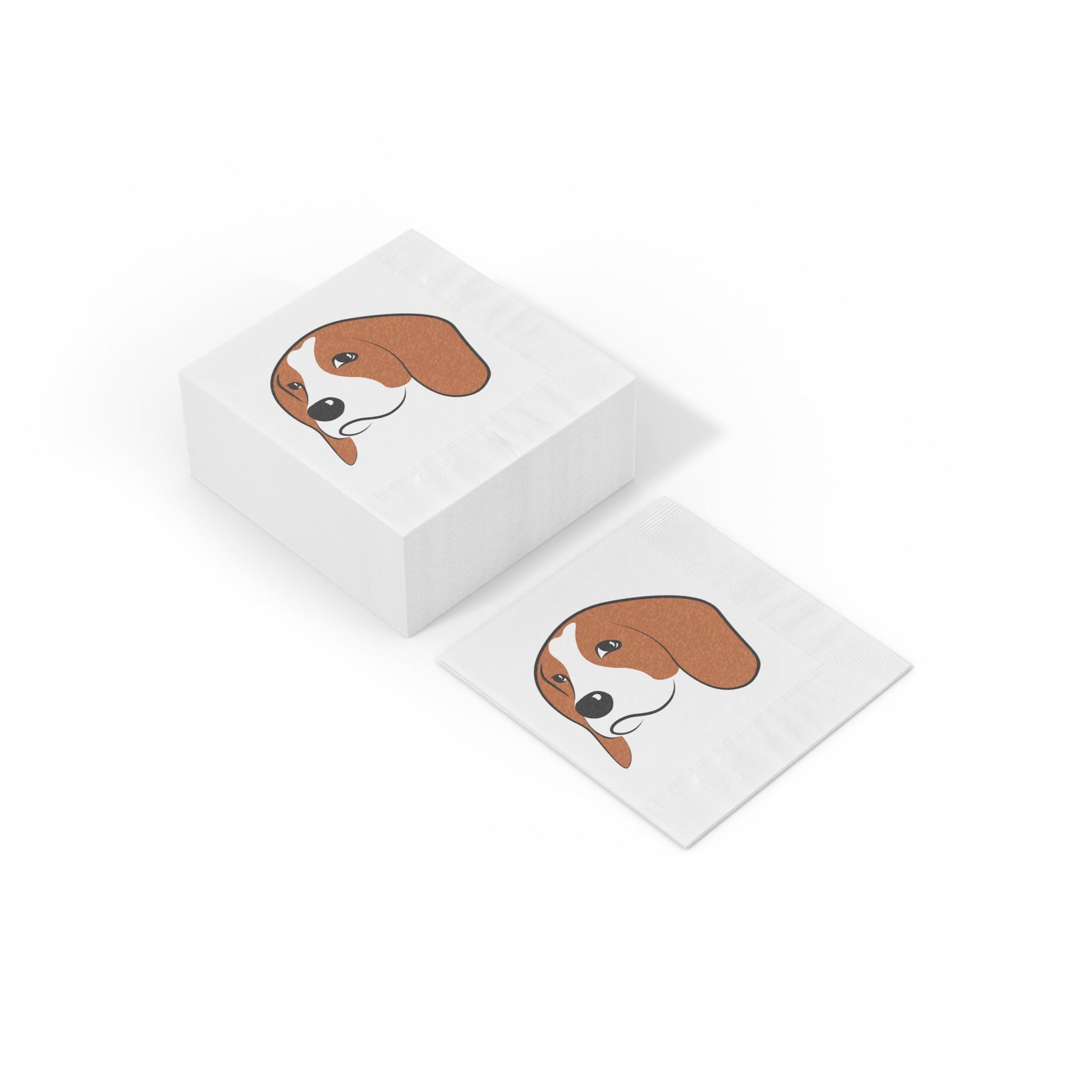 Beagle Face White Coined Napkins - Clearance - Finleys Online