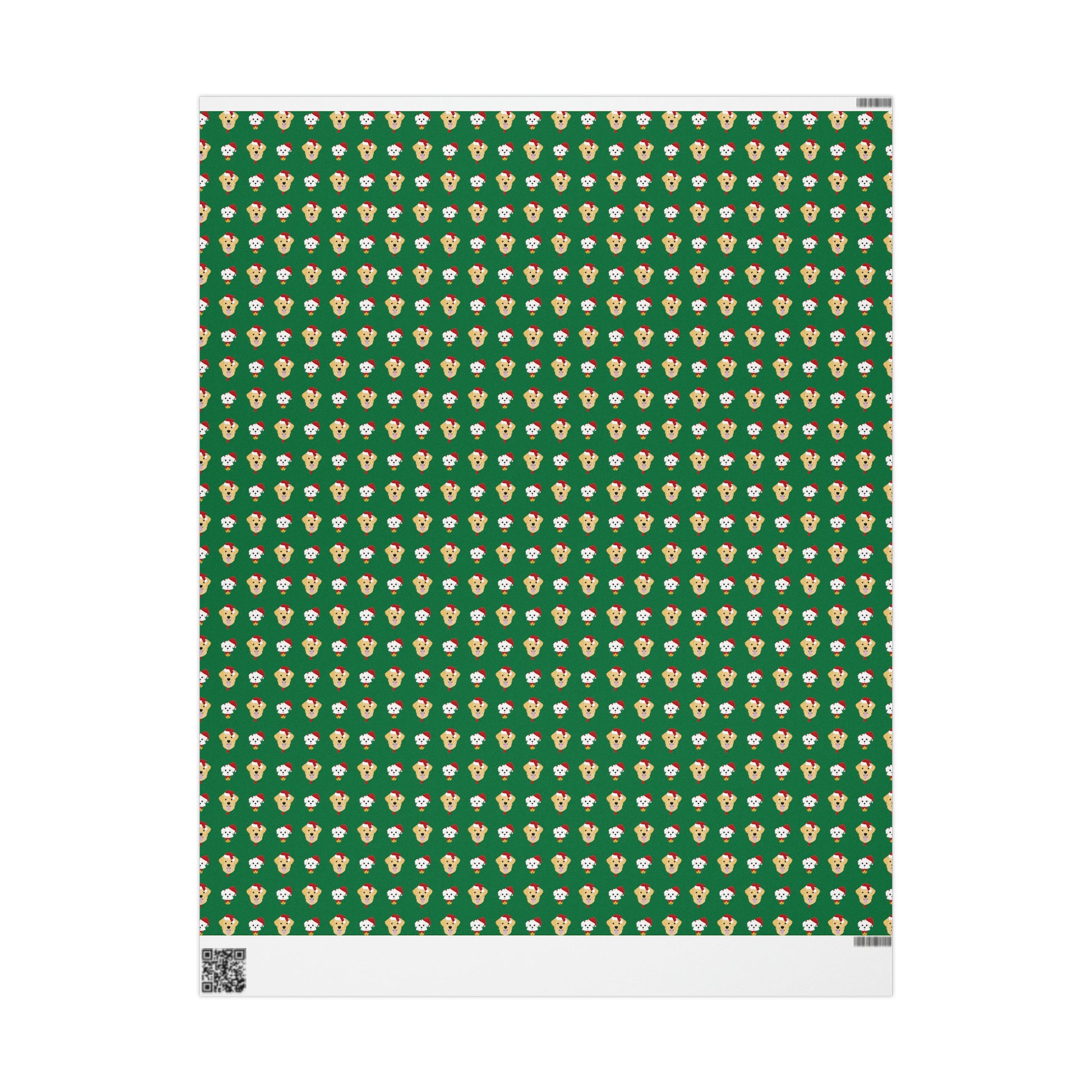 Golden Retriever & Maltipoo Holiday Wrapping Paper - Green - Finleys Online