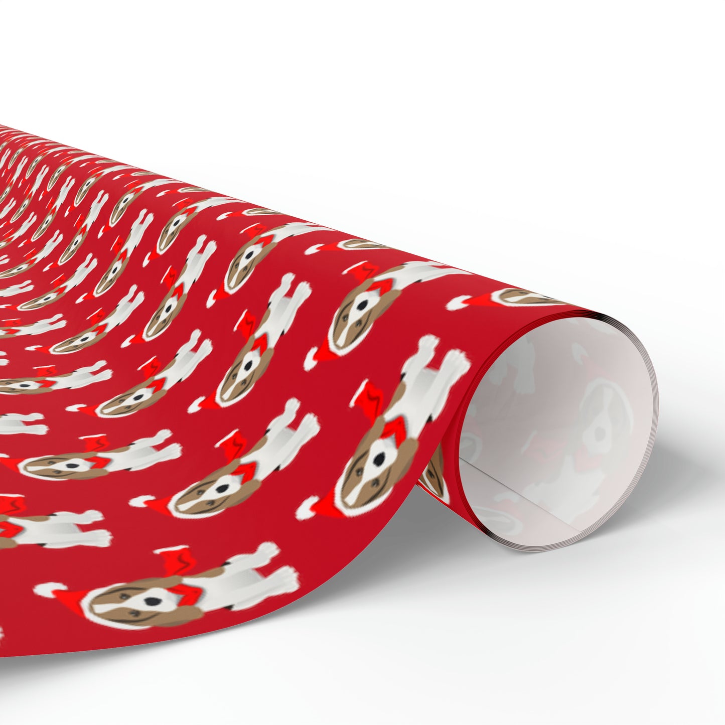 New Sizes: Beagle Puppy Red Wrapping Paper - Finleys Online