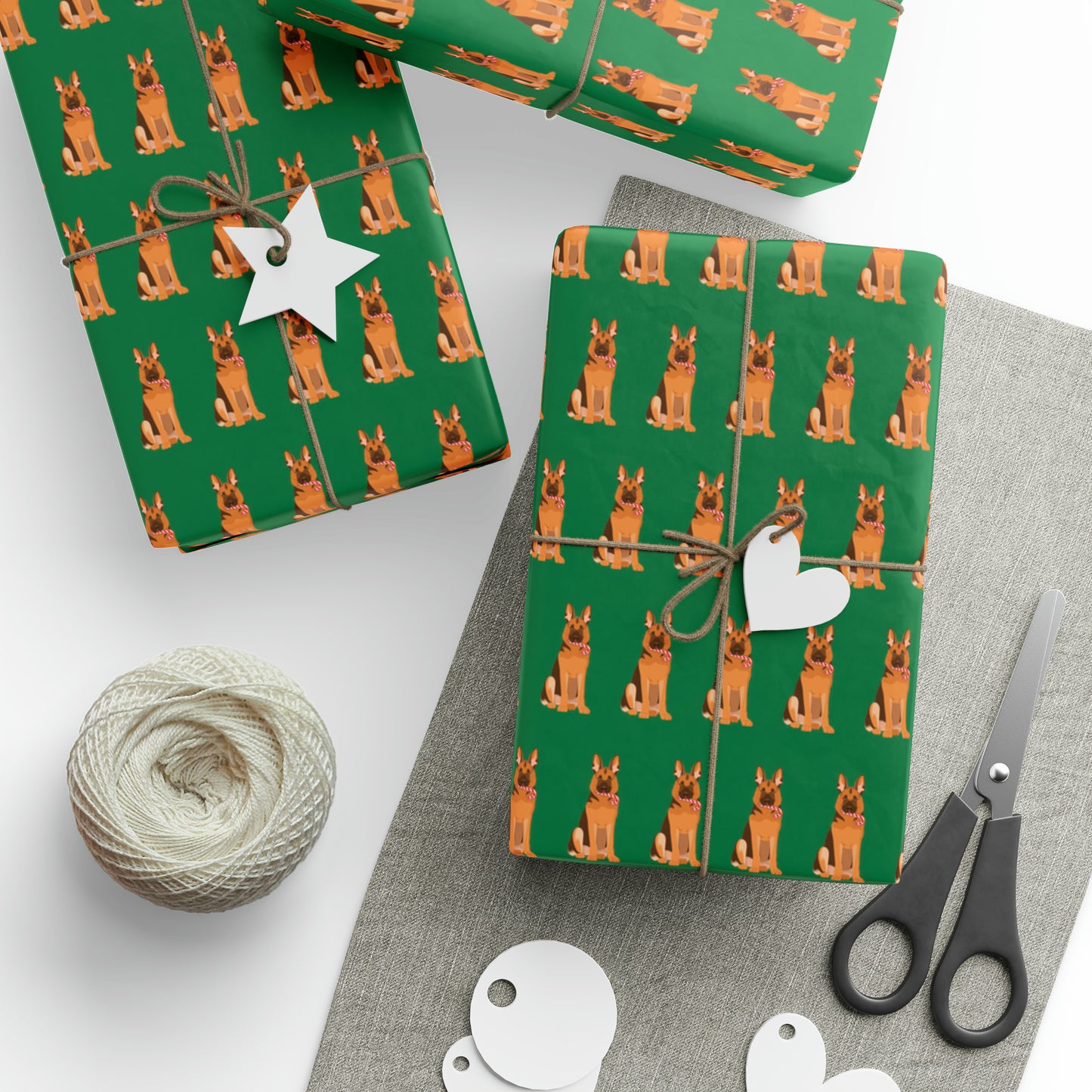 German Shepherd Green Wrapping Paper - Finleys Online