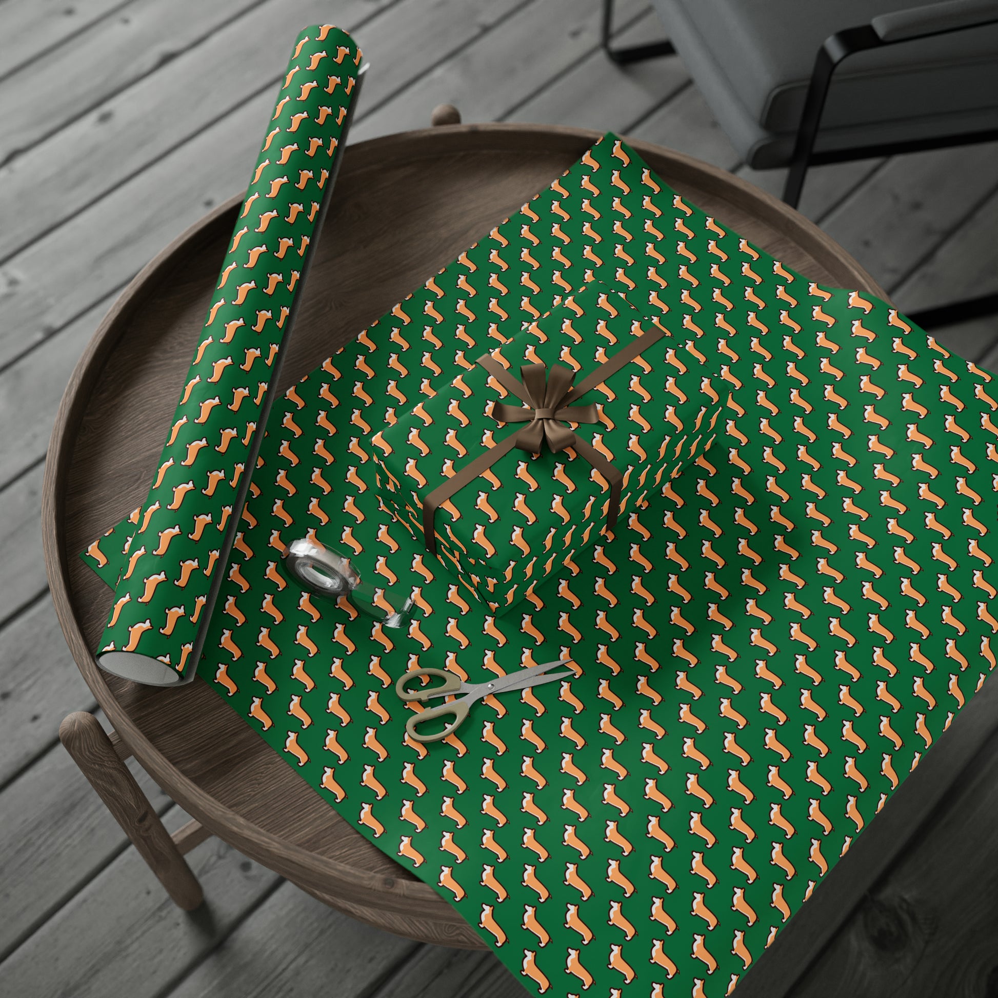 Modern Corgi Green Wrapping Paper - Finleys Online