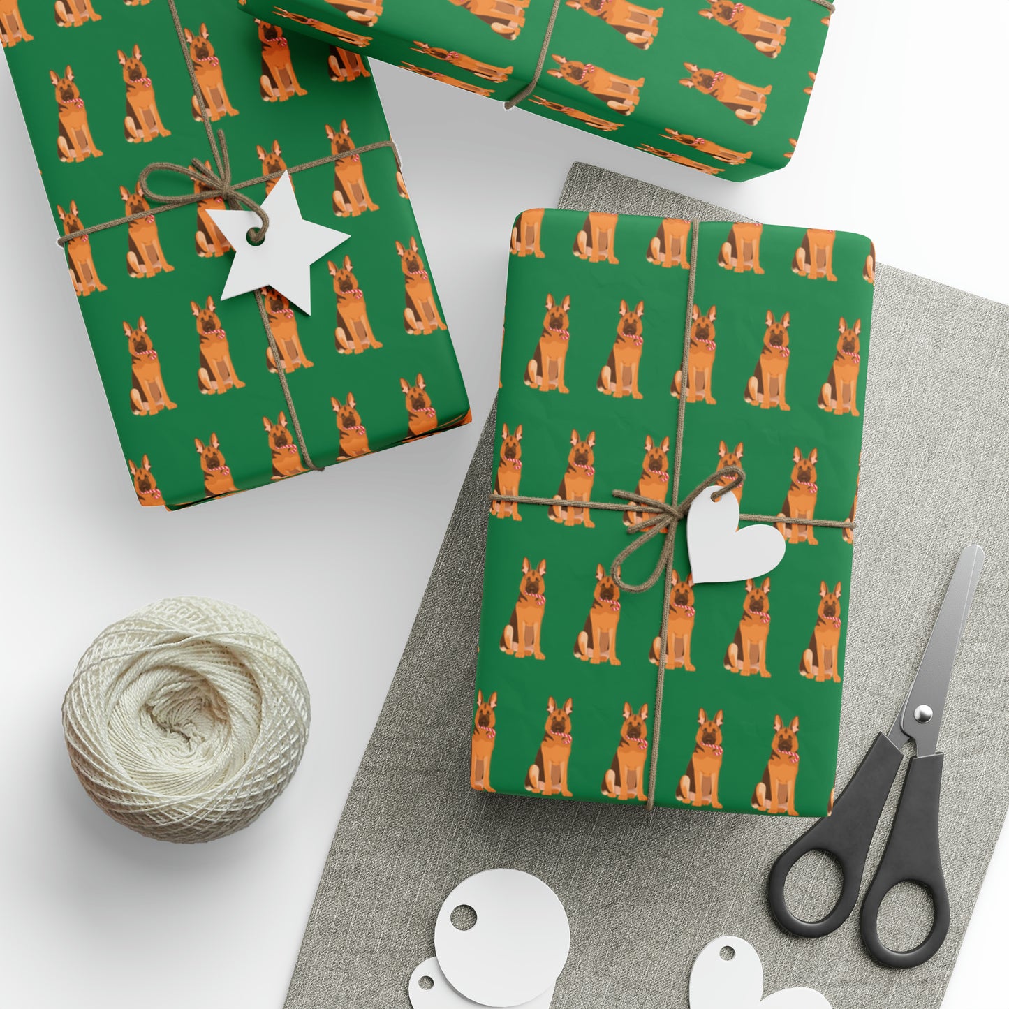 German Shepherd Green Wrapping Paper - Finleys Online