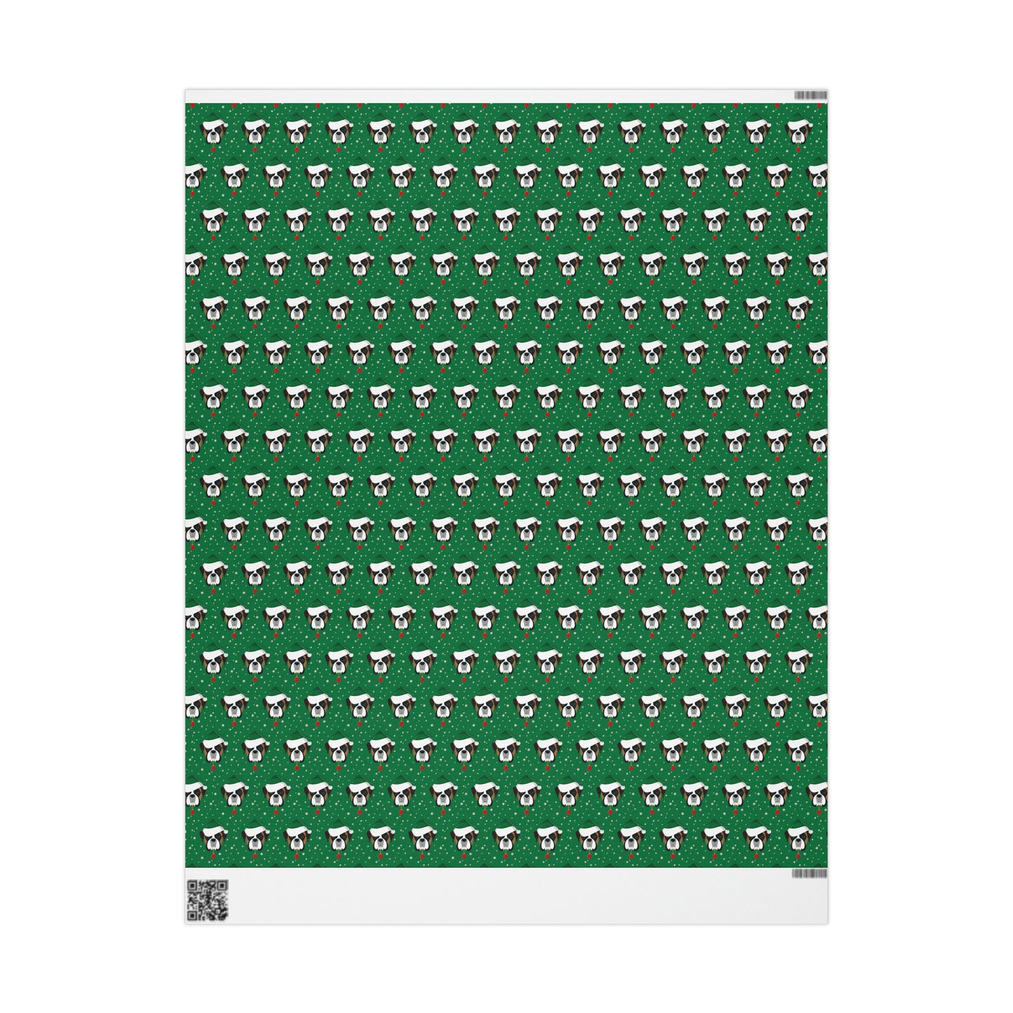 Santa Boxer (dog) Holiday Wrapping Paper - Green - Finleys Online