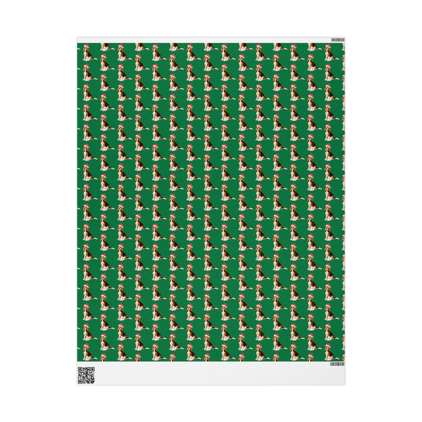 New Sizes: Santa Beagle Green Wrapping Paper - Finleys Online