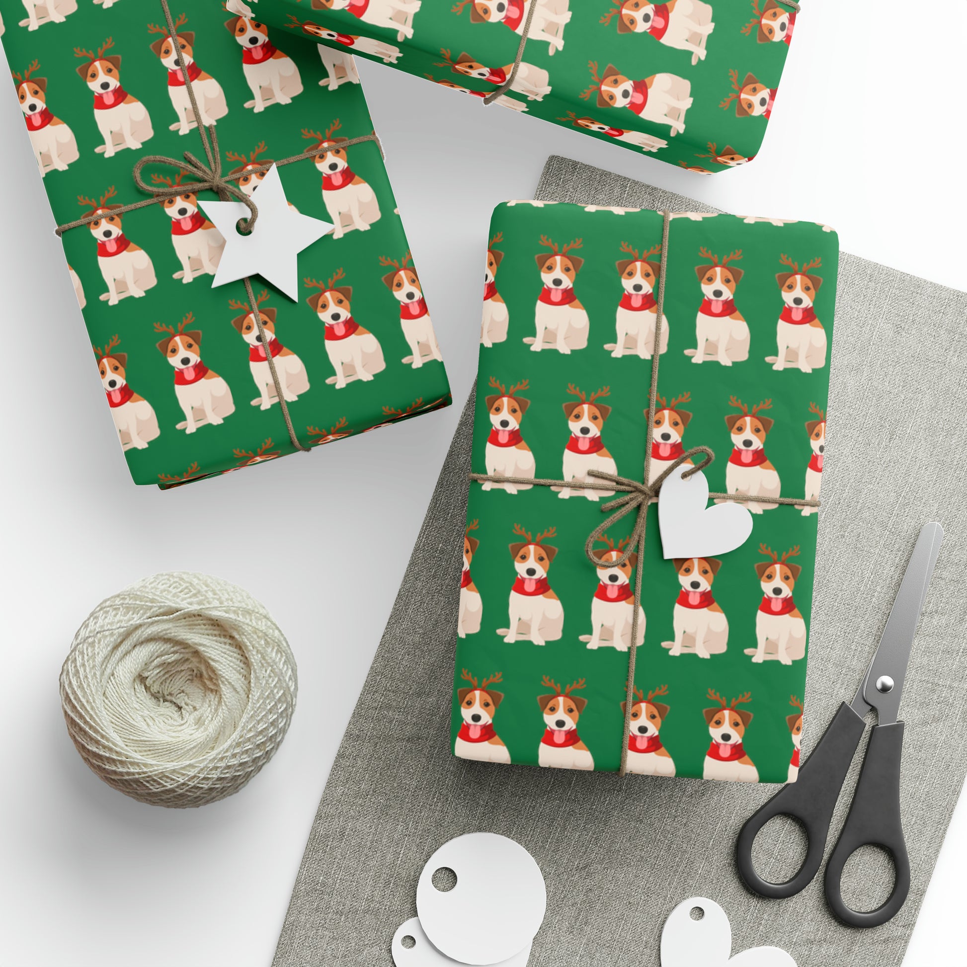 Jack Russel Green Wrapping Paper - Finleys Online